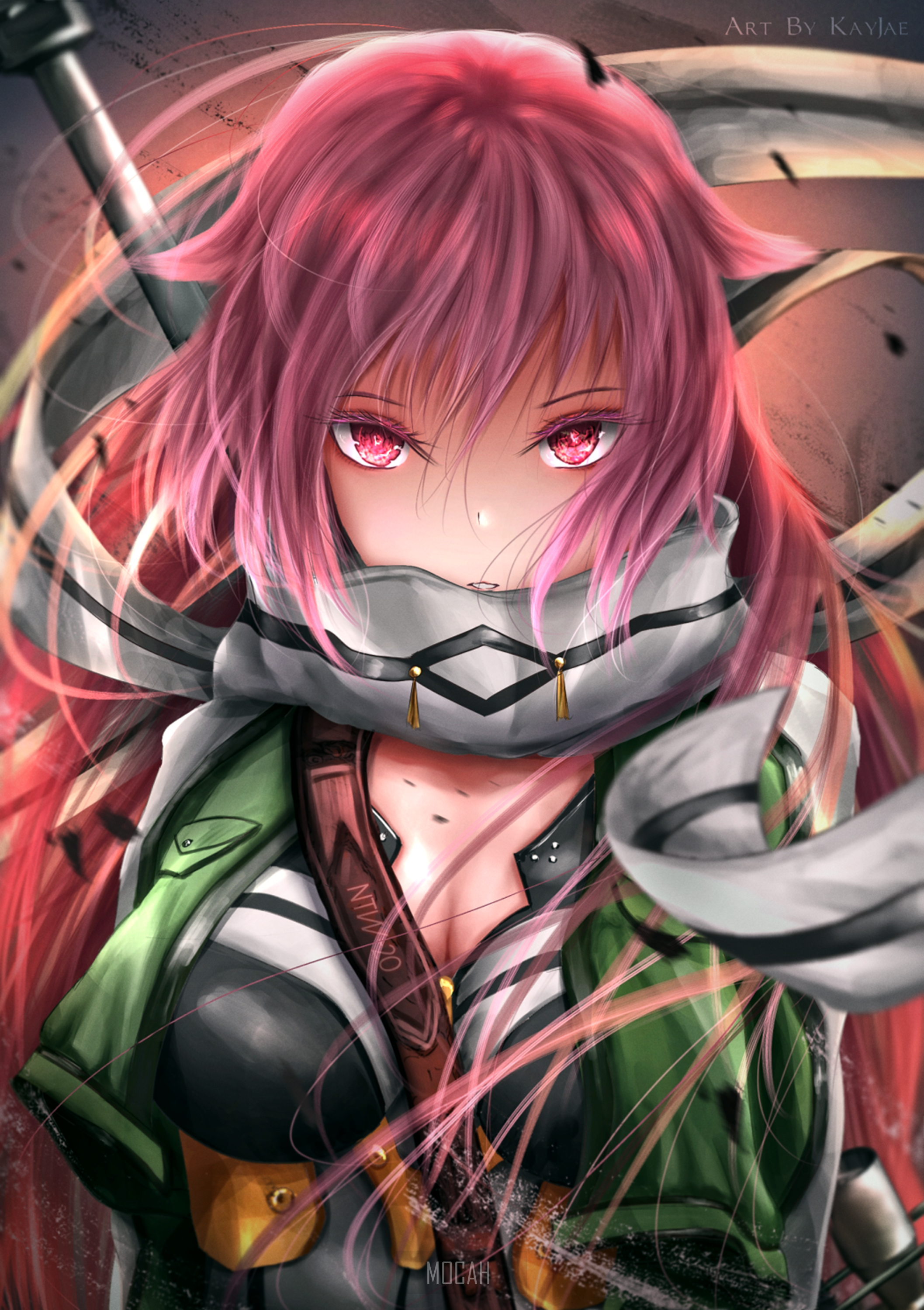 Asada Shino from Sword Art Online with Pink Hair HD Phone Wallpaper