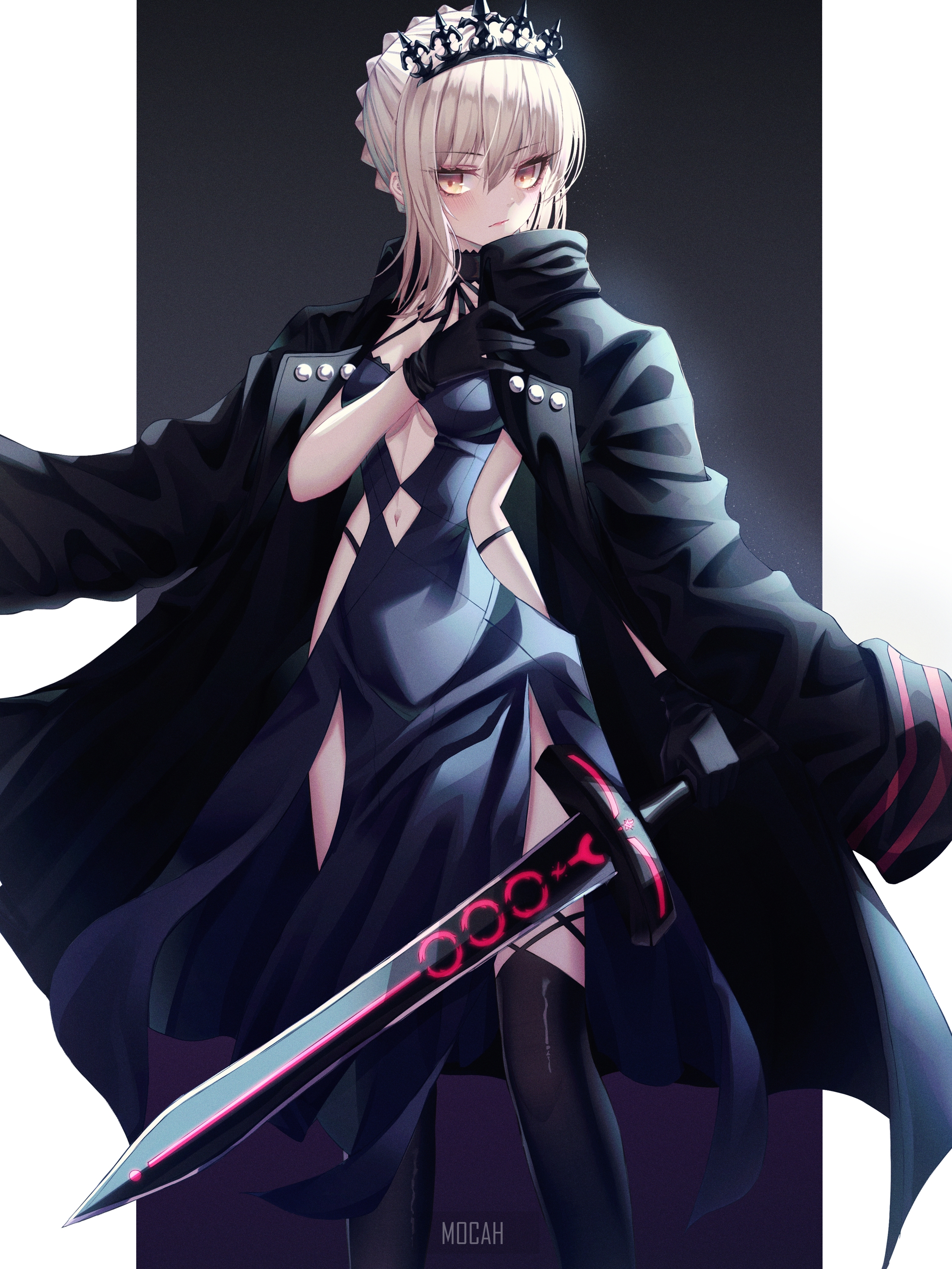 Saber Alter from Fate/Grand Order with Excalibur HD Phone Wallpaper