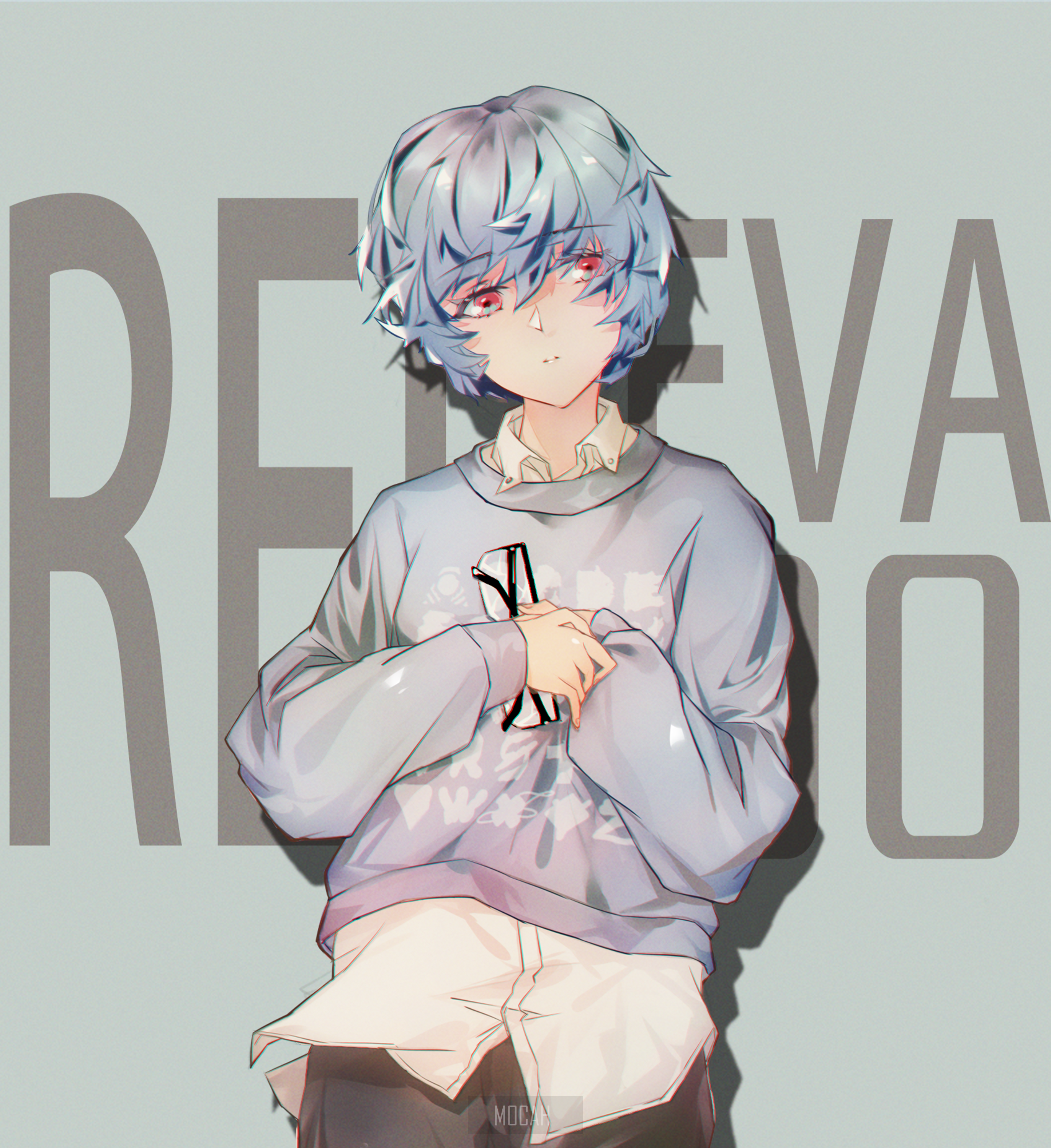 Rei Ayanami from Neon Genesis Evangelion fan art HD Phone Wallpaper