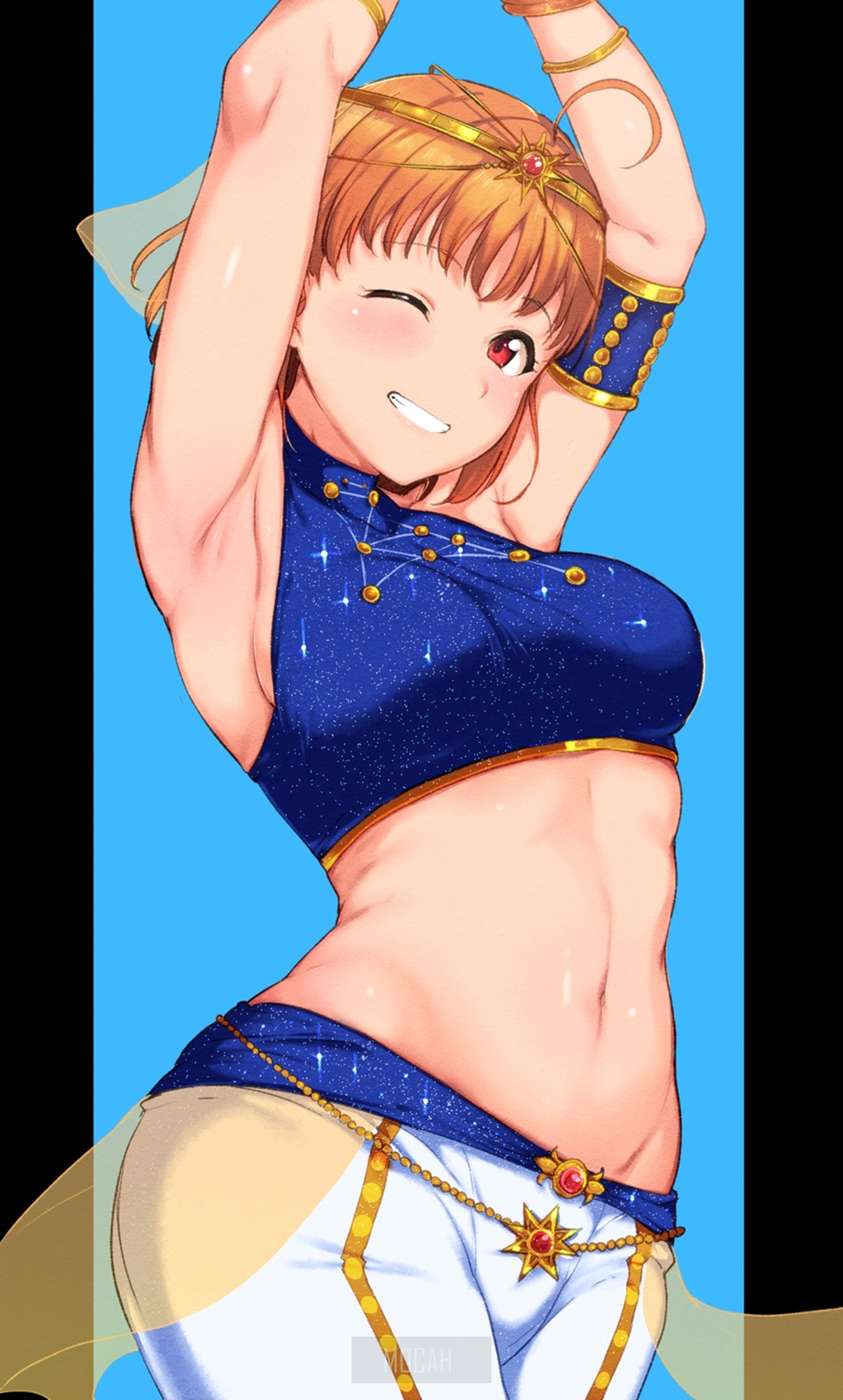 Anime girl in starry outfit HD Phone Wallpaper
