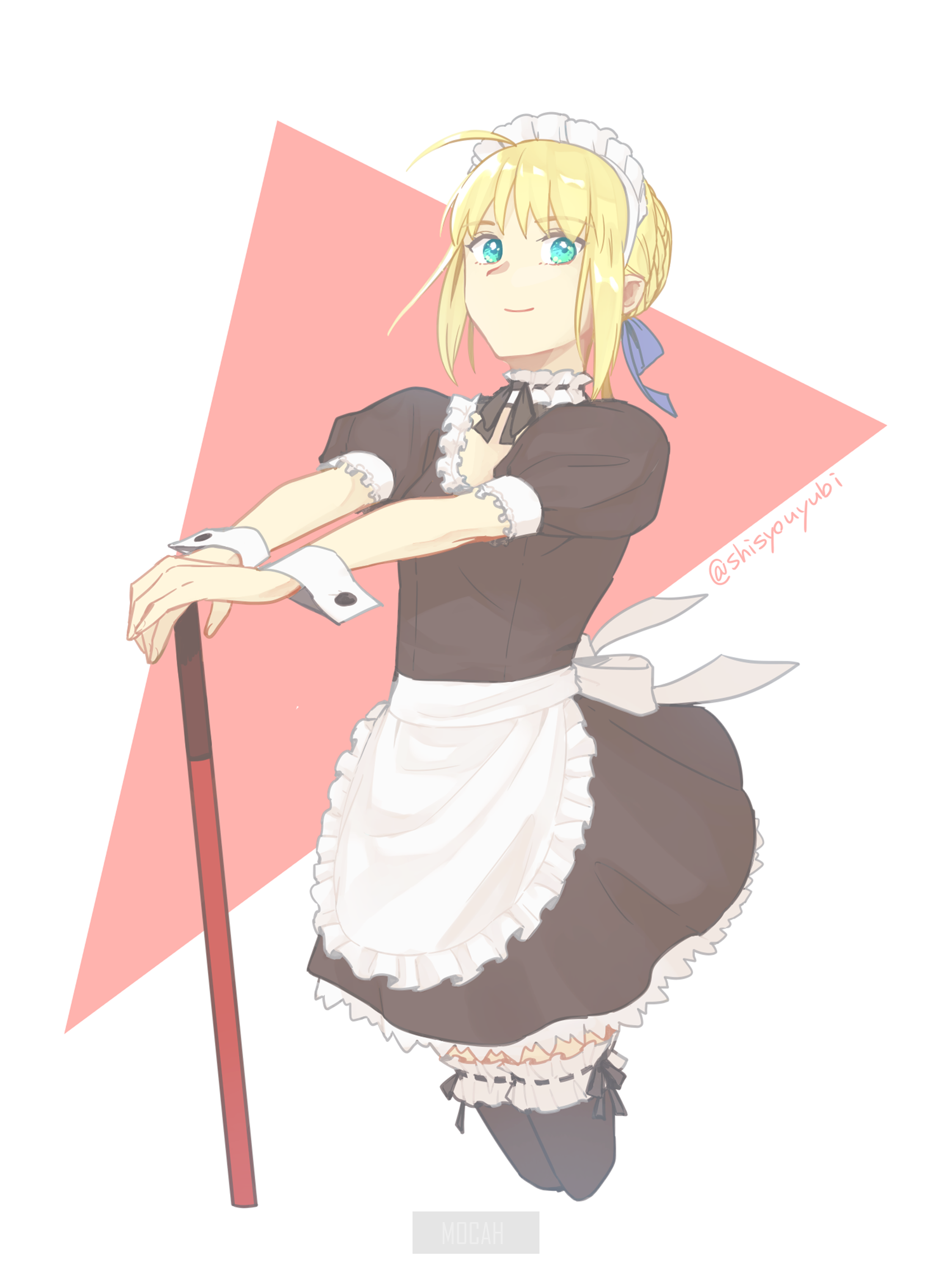 Saber Arturia Pendragon from Fate Series as a Maid HD Phone Wallpaper