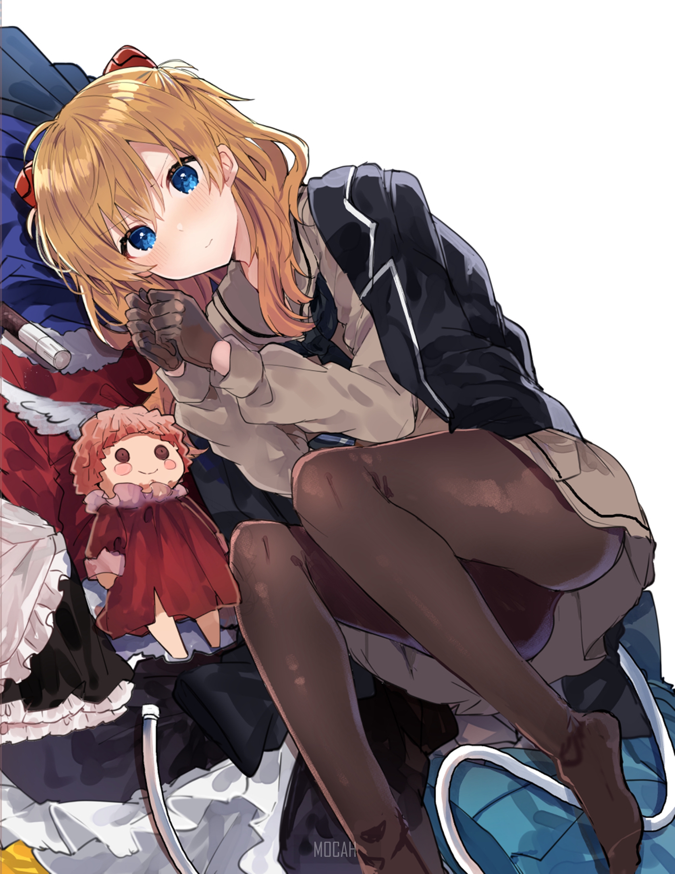Asuka Langley Soryu with Doll HD Phone Wallpaper