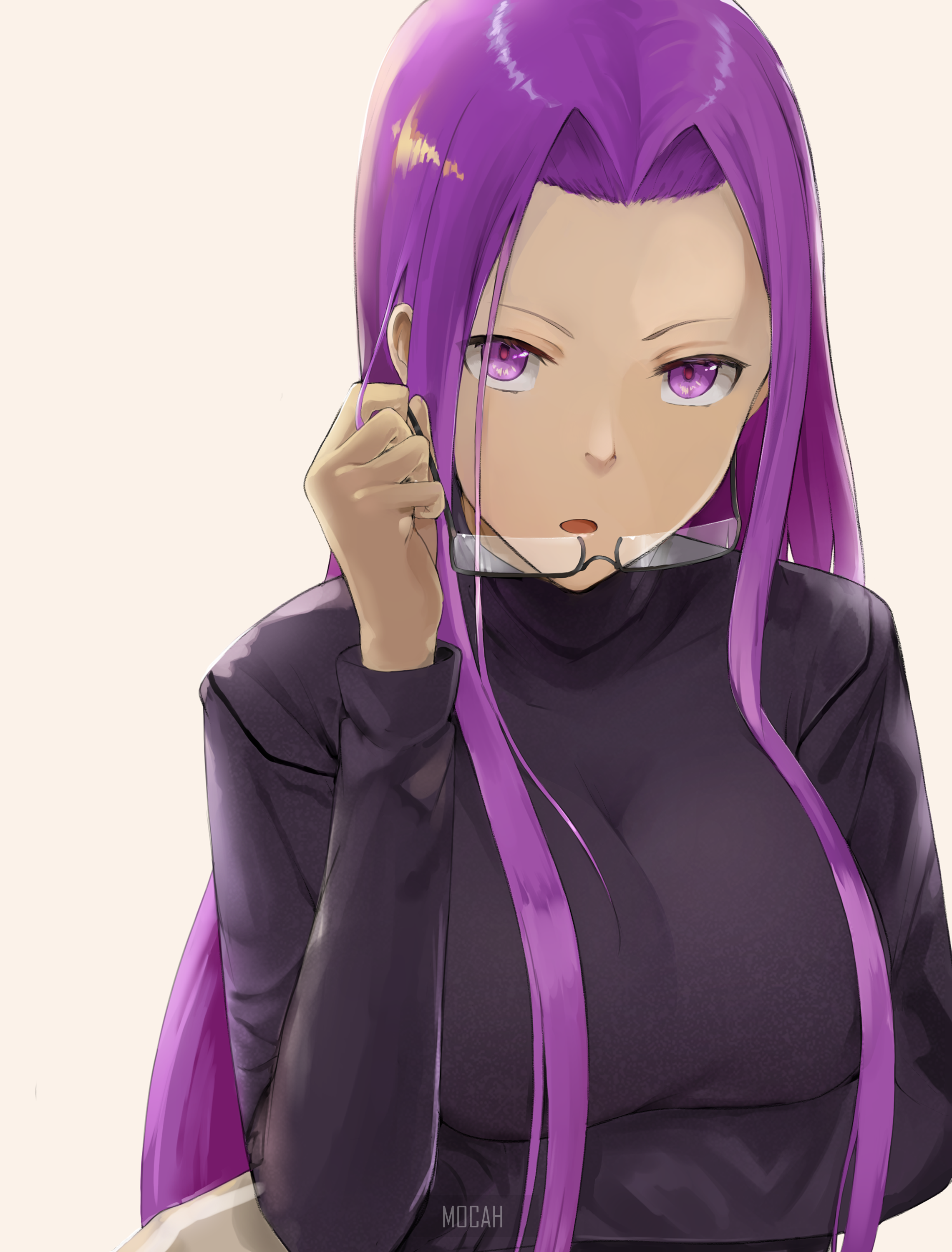 Rider from Fate/Stay Night with glasses HD Phone Wallpaper