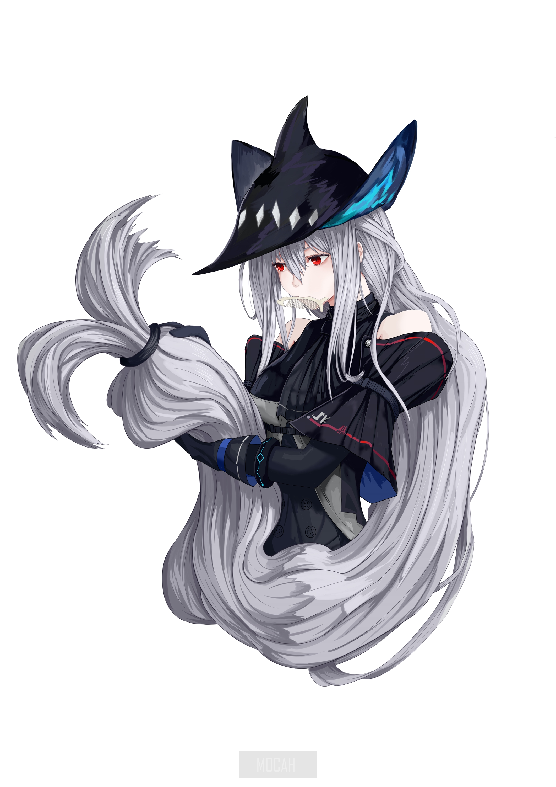 Skadi from Arknights with long white hair HD Phone Wallpaper