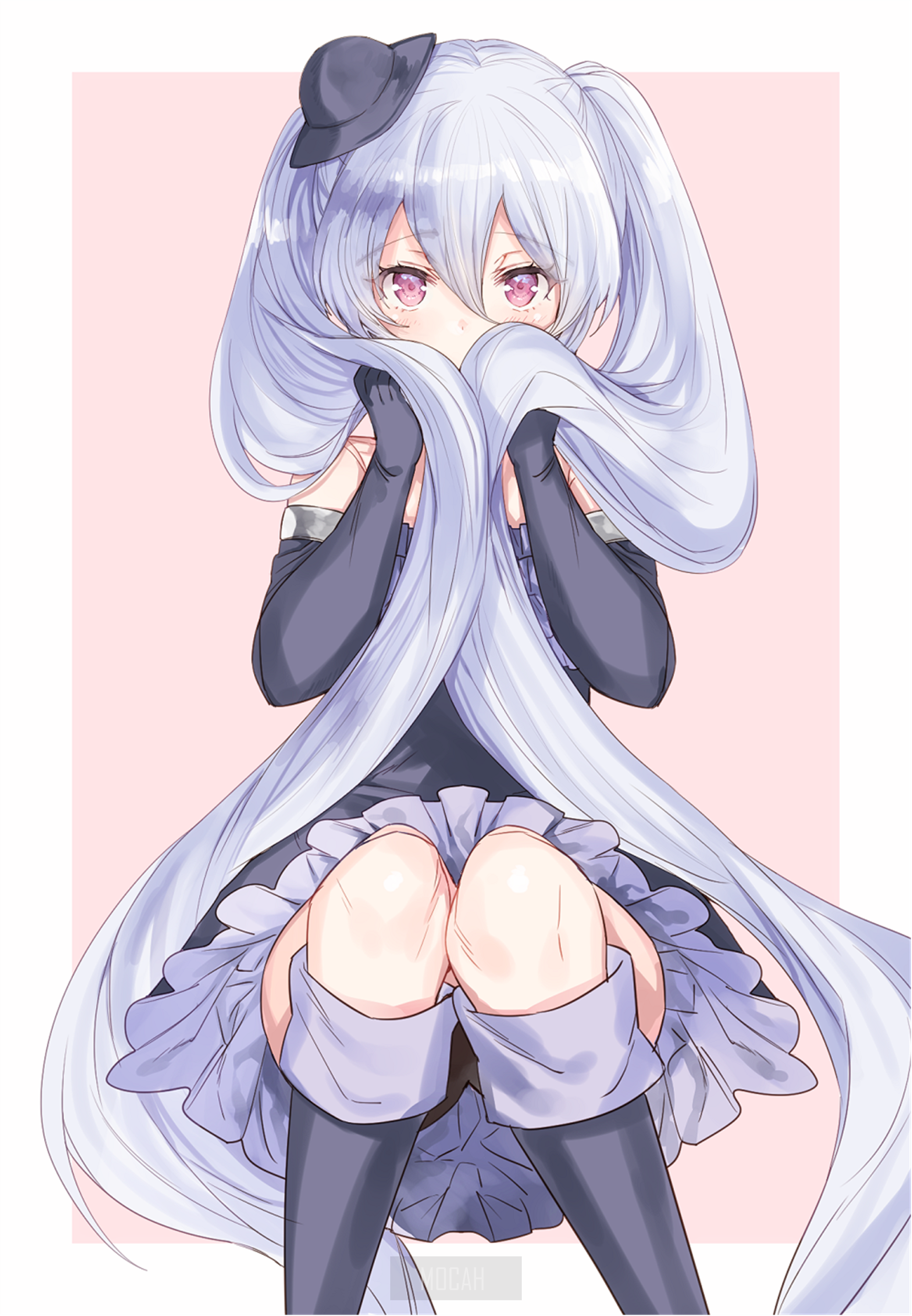Anime girl with long white hair from Granblue Fantasy HD Phone Wallpaper