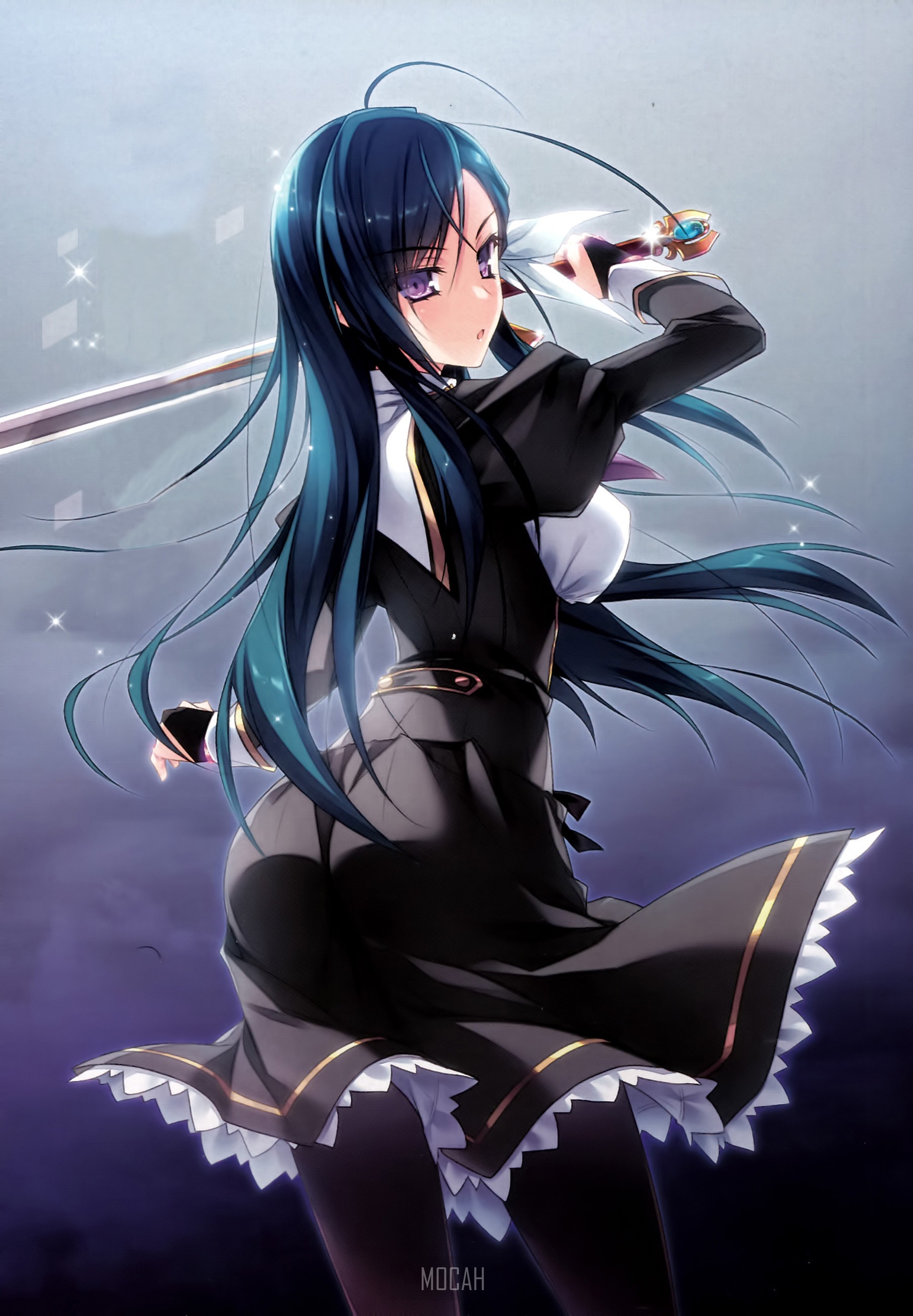 Anime girl with sword HD Phone Wallpaper
