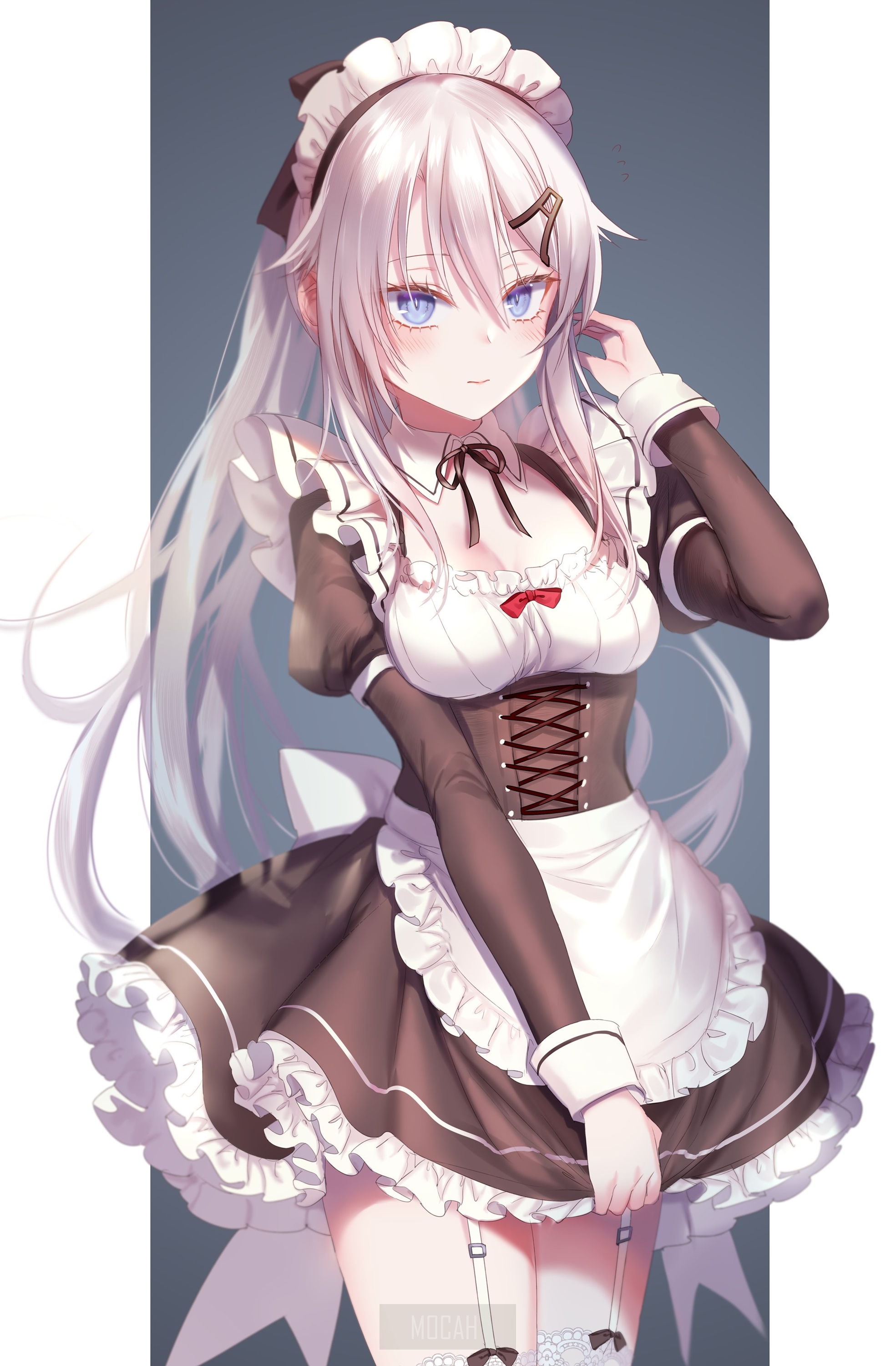 anime, anime girl, maid outfit, 1969x3000