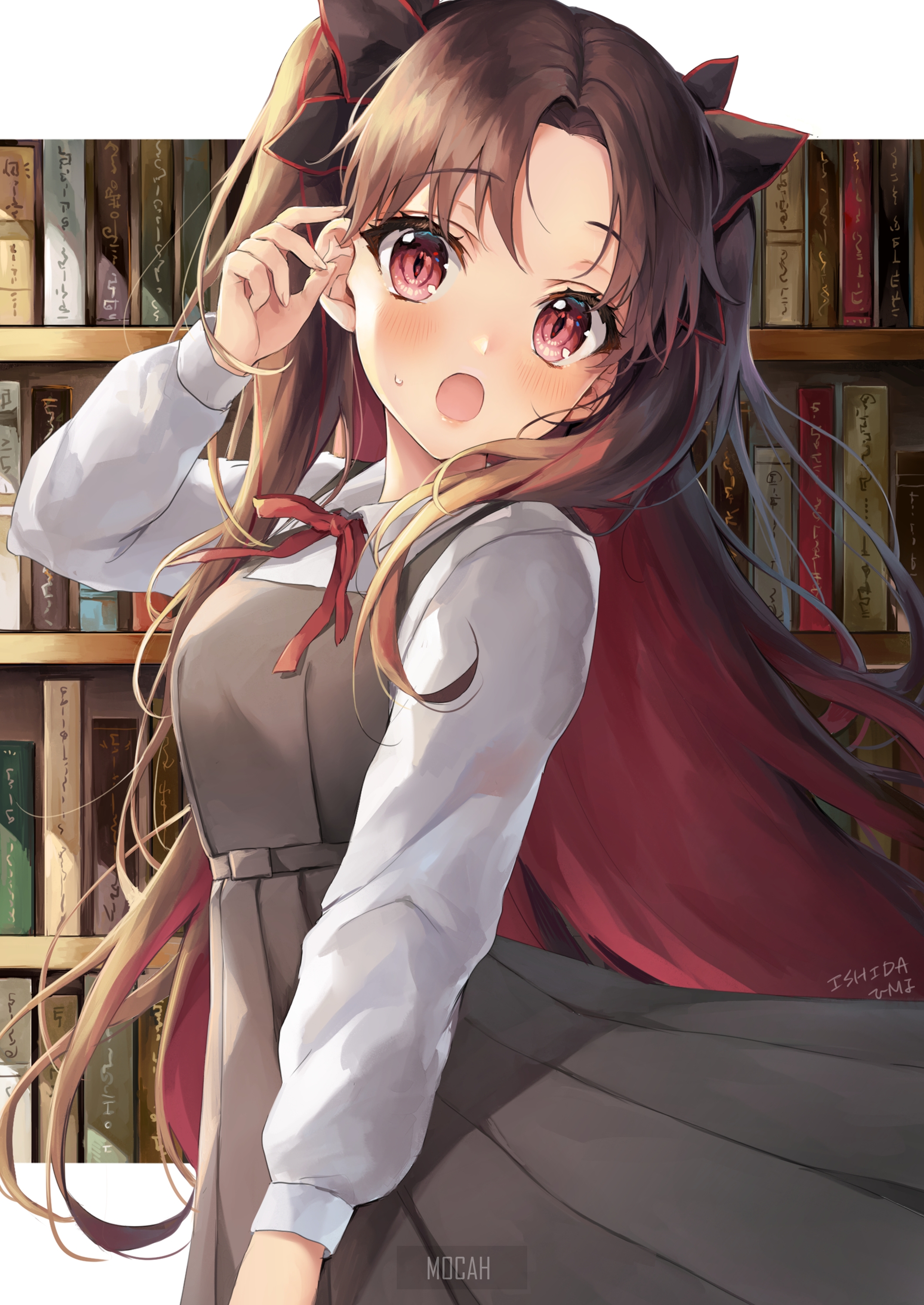 Tohsaka Rin from Fate/Stay Night anime HD Phone Wallpaper