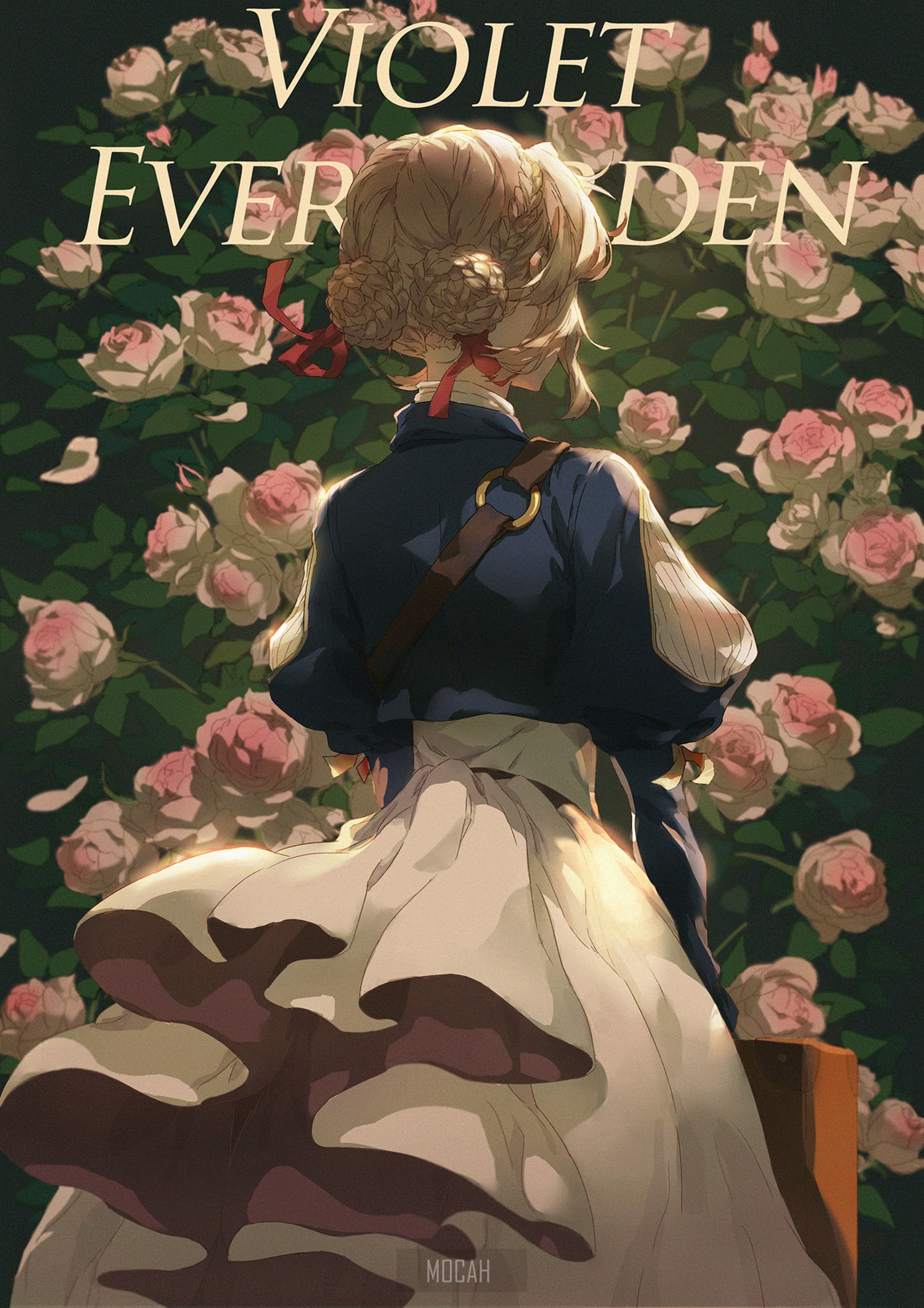 Violet Evergarden Among Pink Roses HD Phone Wallpaper