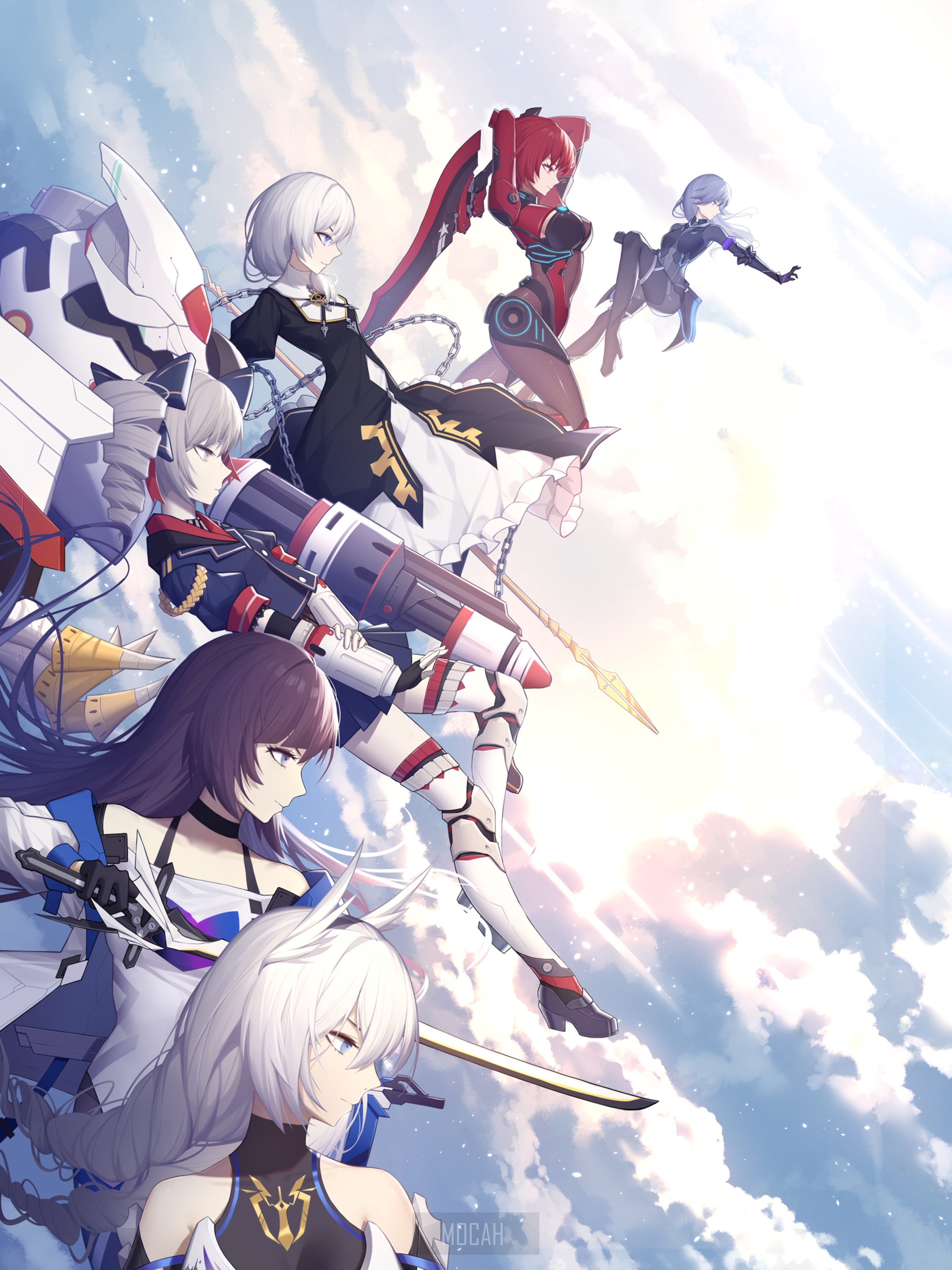 Honkai Impact 3rd characters in the sky HD Phone Wallpaper