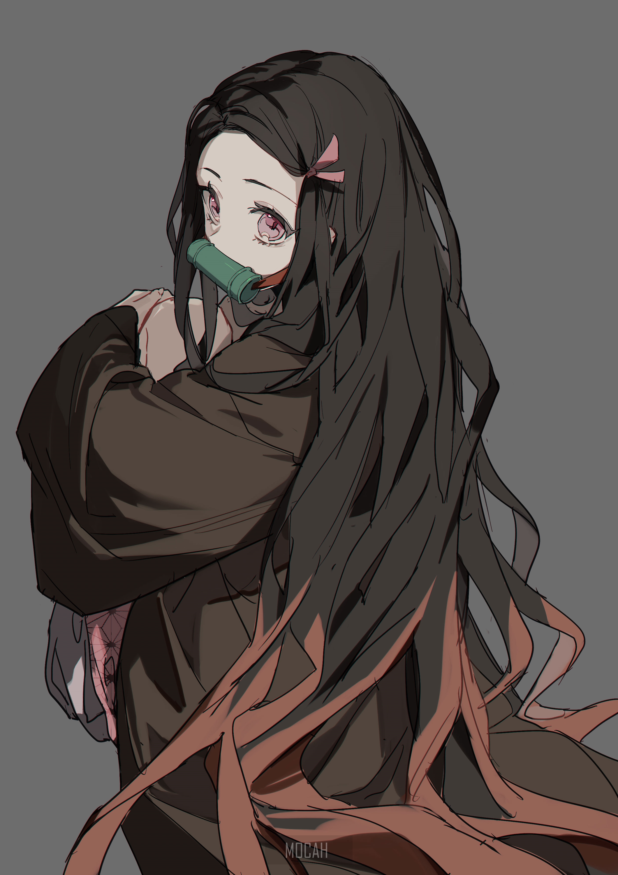 Kamado Nezuko from Kimetsu no Yaiba HD Phone Wallpaper