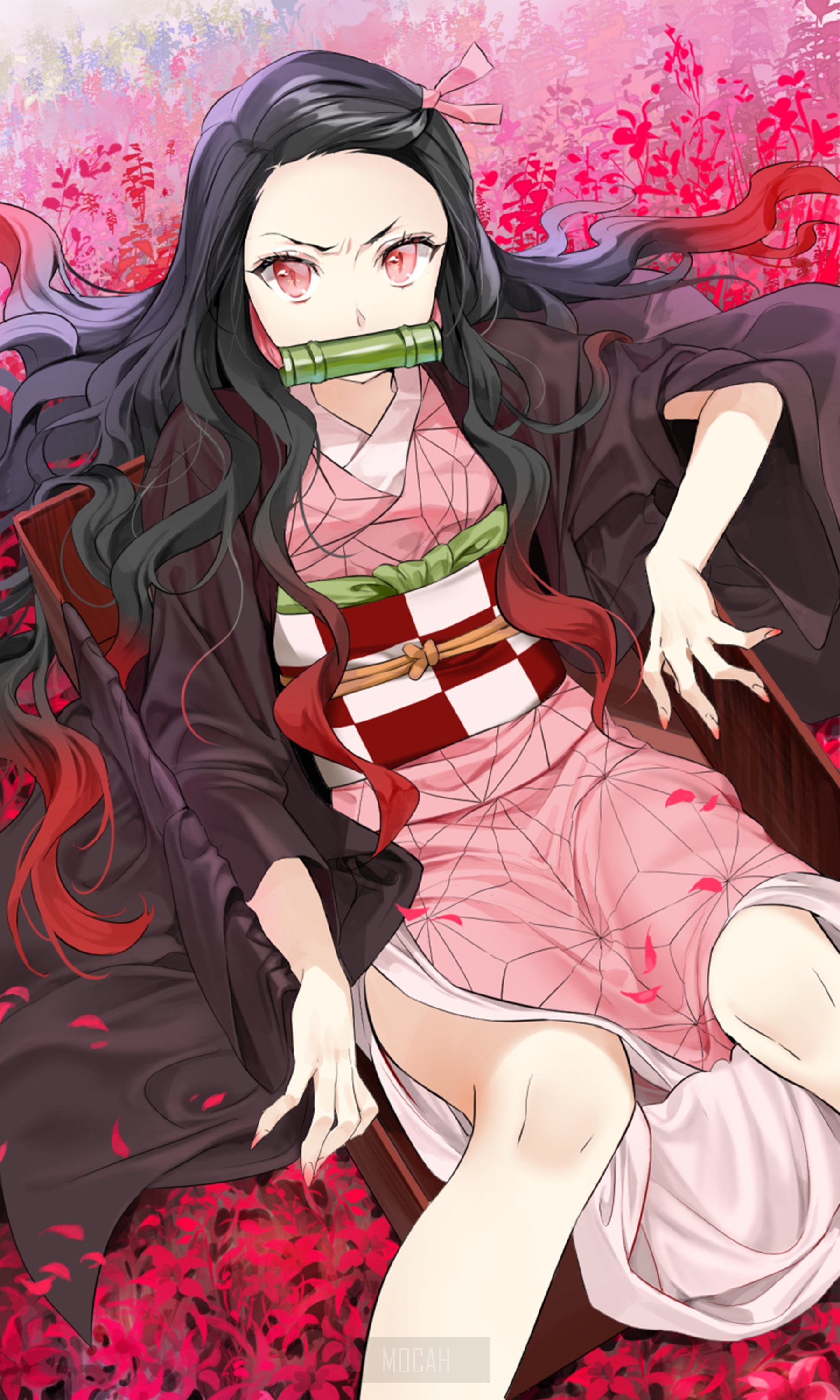 Kamado Nezuko from Kimetsu no Yaiba HD Phone Wallpaper