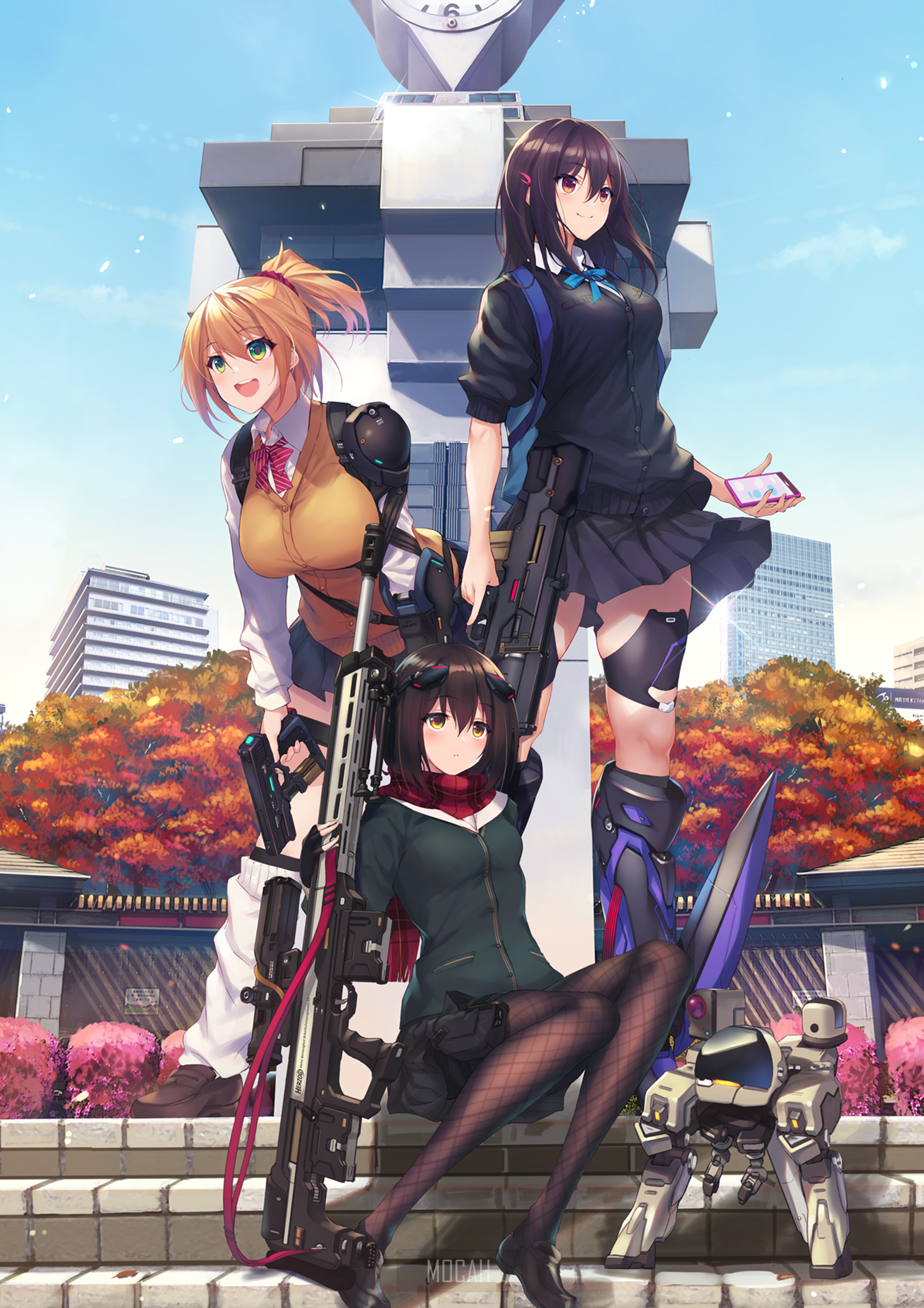 Girls from Girls Frontline with sniper rifles HD Phone Wallpaper