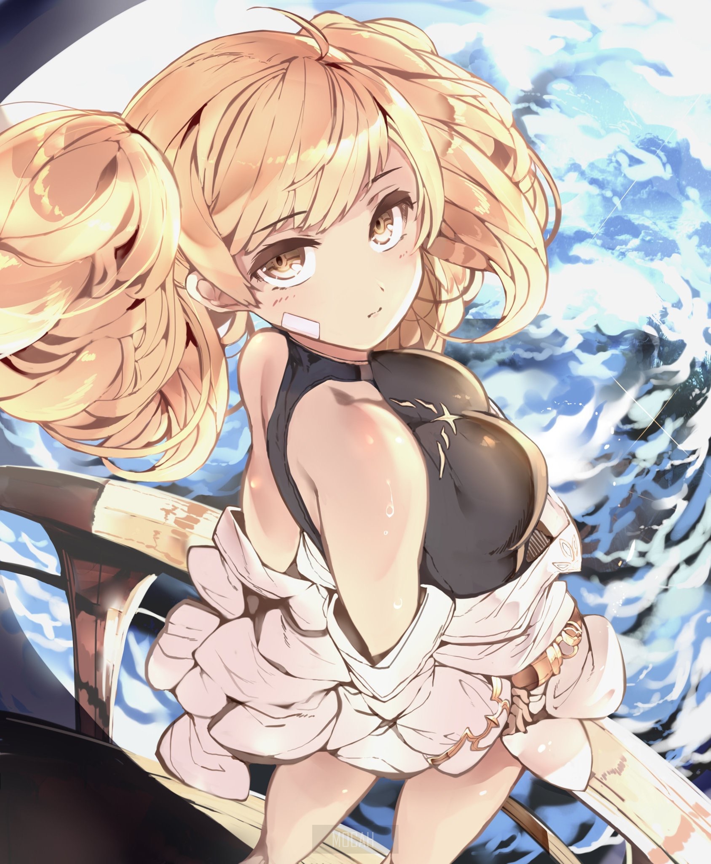 Anime girl with blonde pigtails from Granblue Fantasy HD Phone Wallpaper
