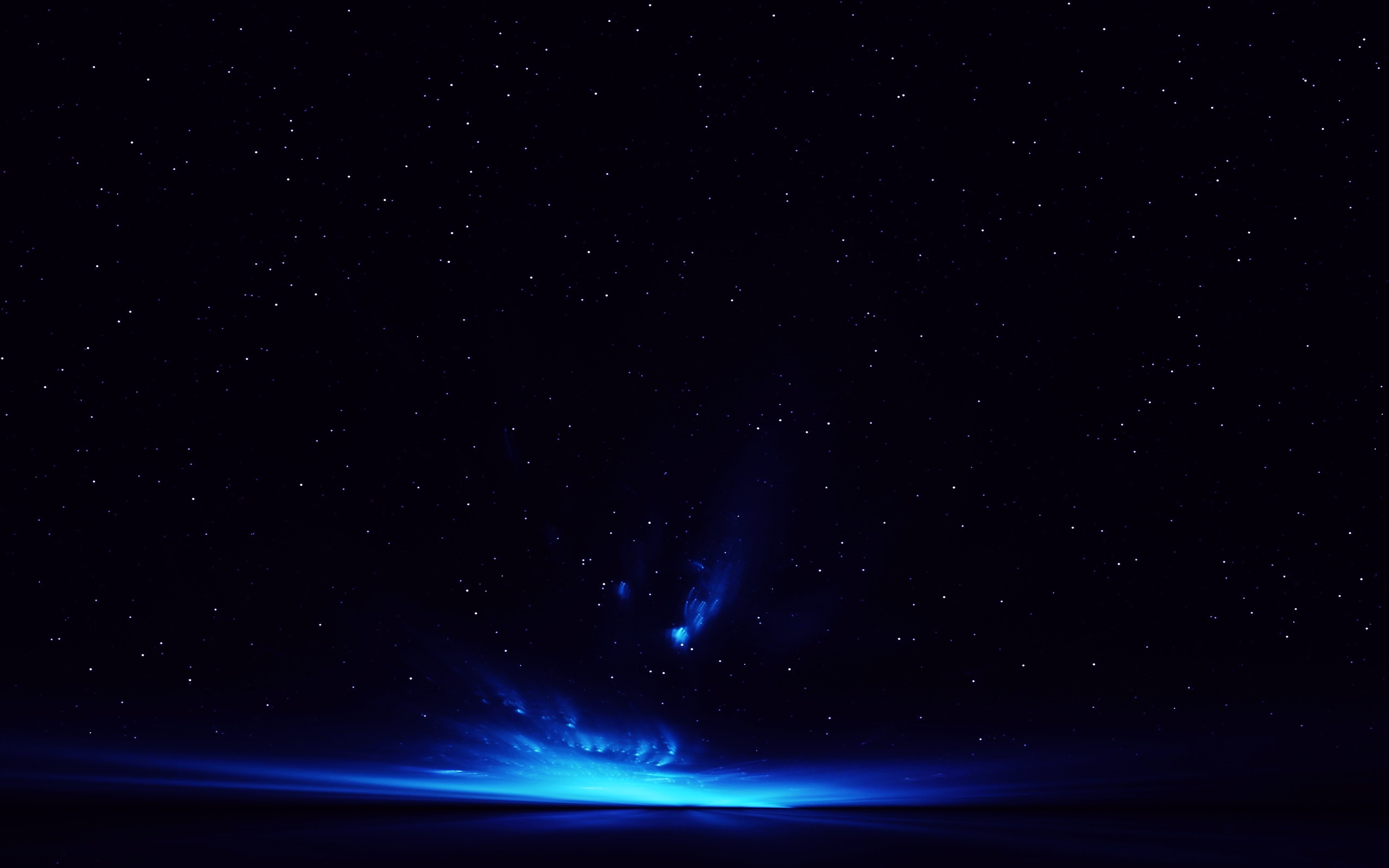 Night sky with stars and blue nebula HD Wallpaper