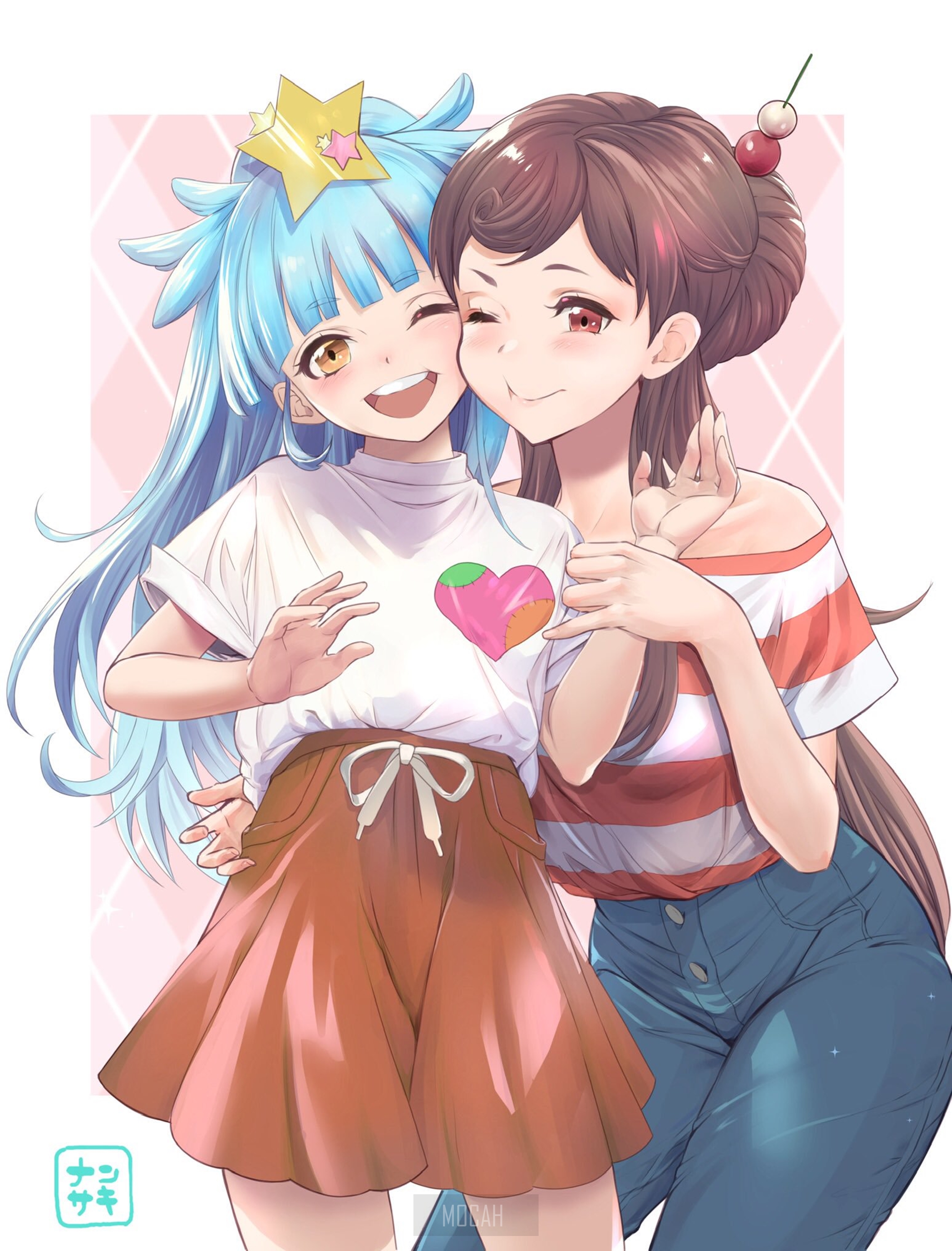 Lily Hoshikawa and Yugiri from Zombieland Saga fan art HD Phone Wallpaper