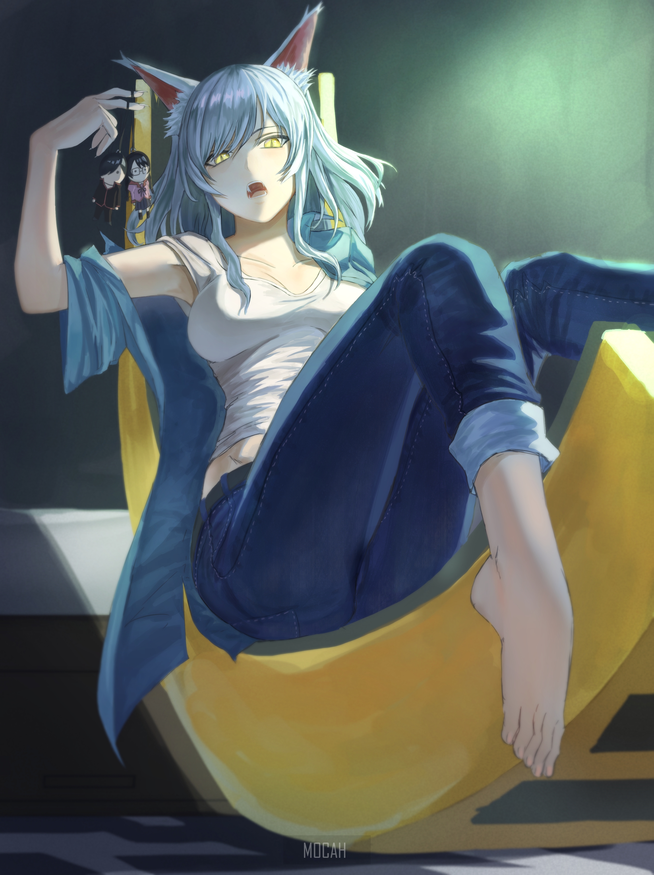 Neko Hanekawa from Monogatari Series HD Phone Wallpaper