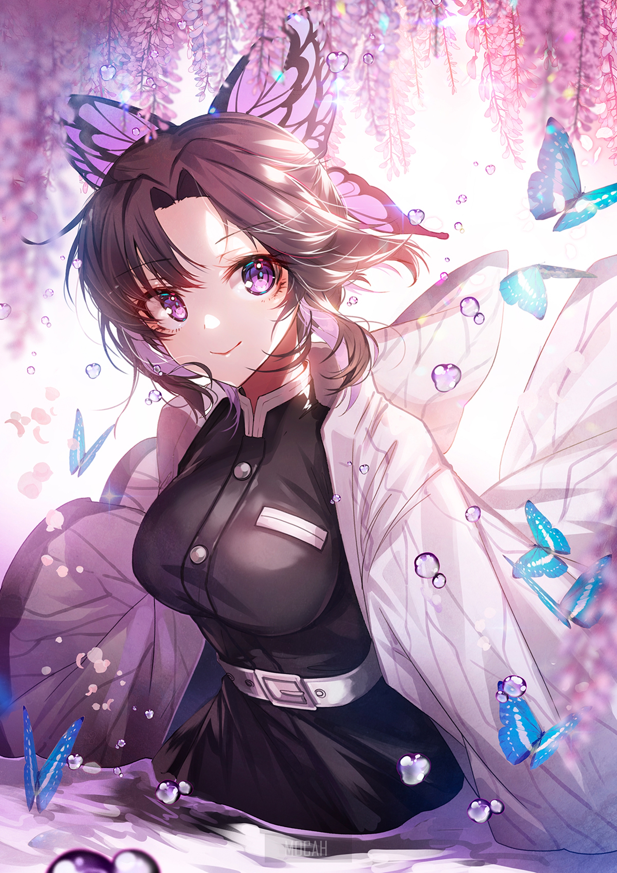 Kochou Shinobu from Kimetsu no Yaiba HD Phone Wallpaper
