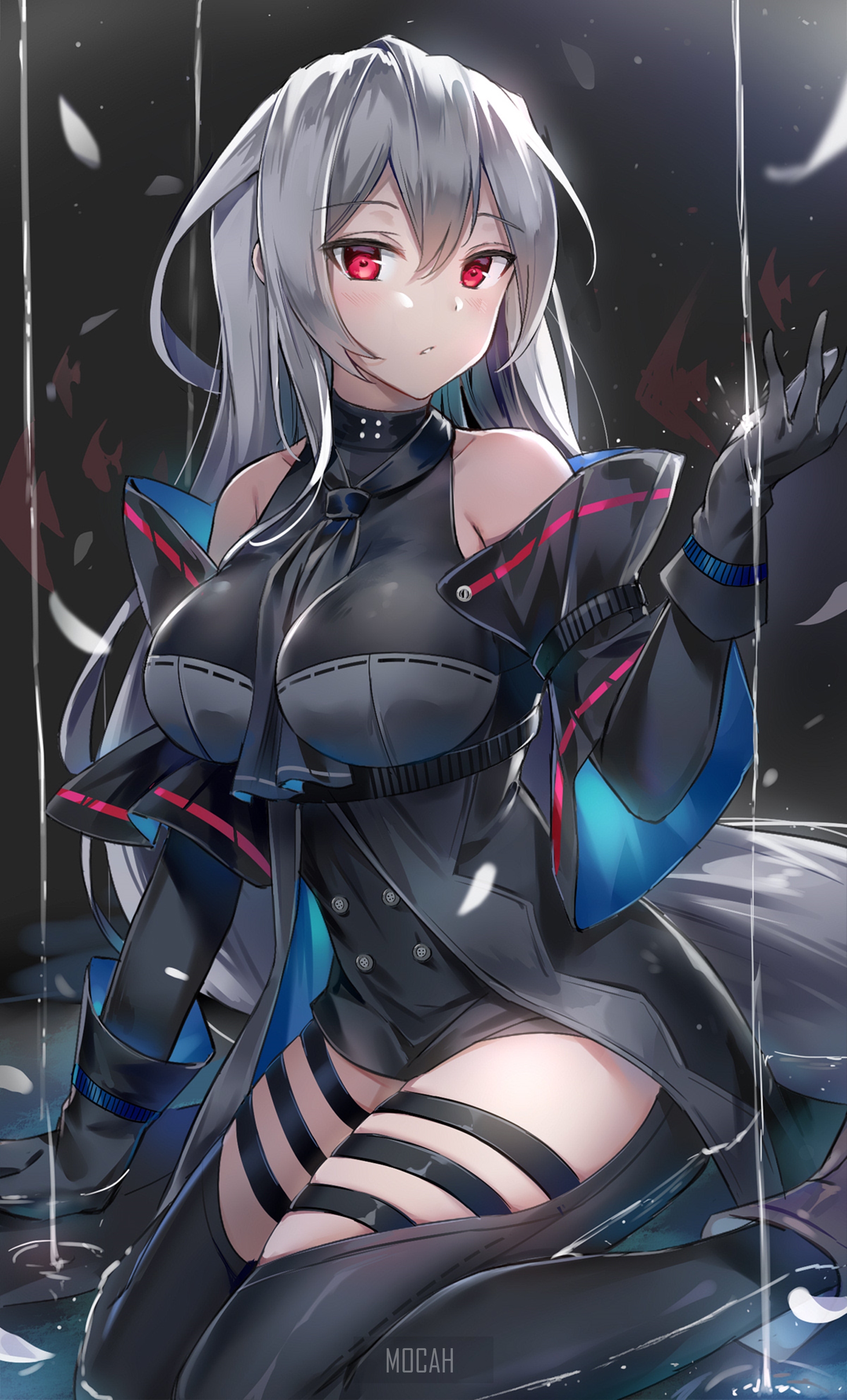 Skadi from Arknights in Elegant Dark Outfit HD Phone Wallpaper