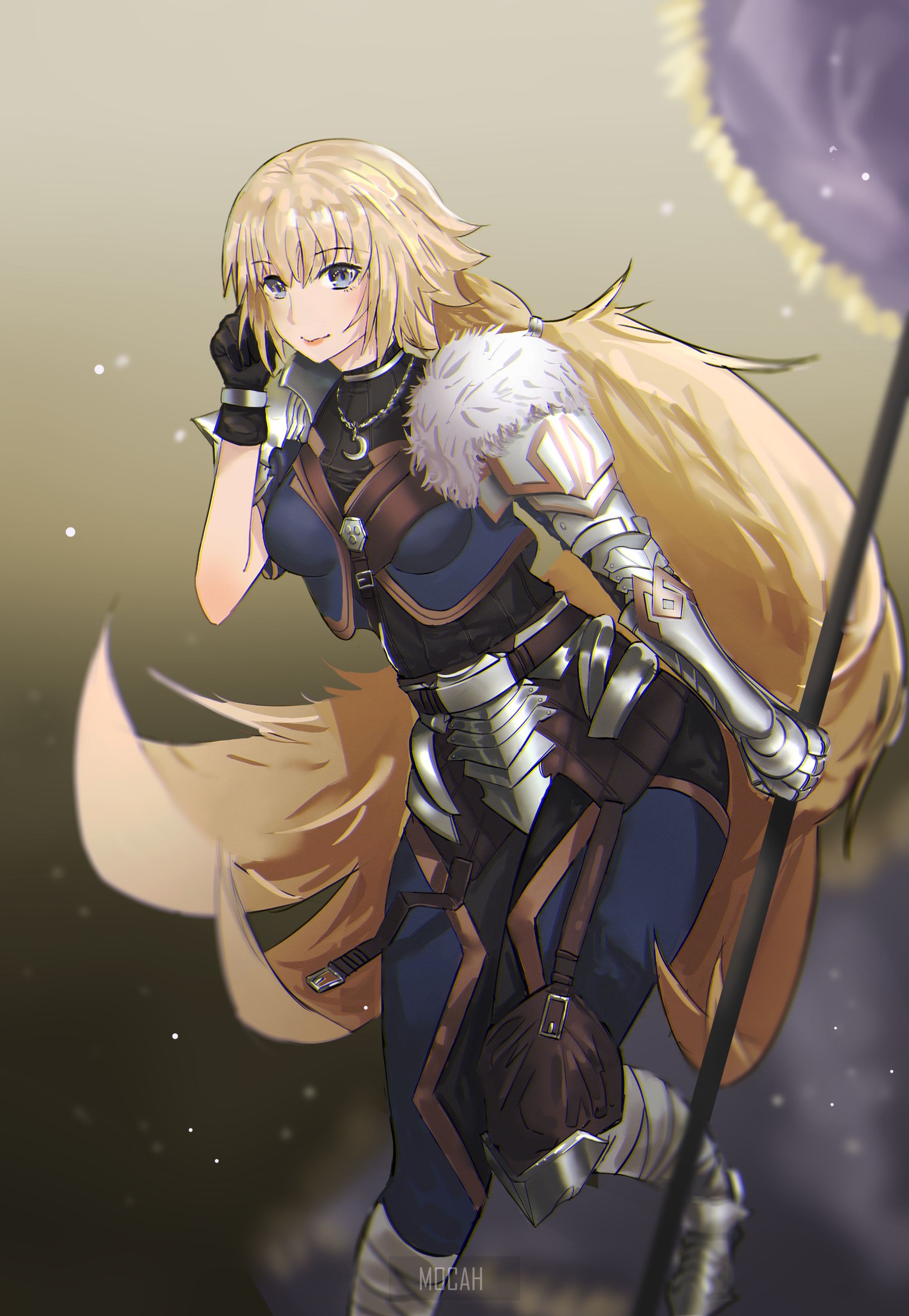 Jeanne d'Arc from Fate/Apocrypha with blond hair HD Phone Wallpaper
