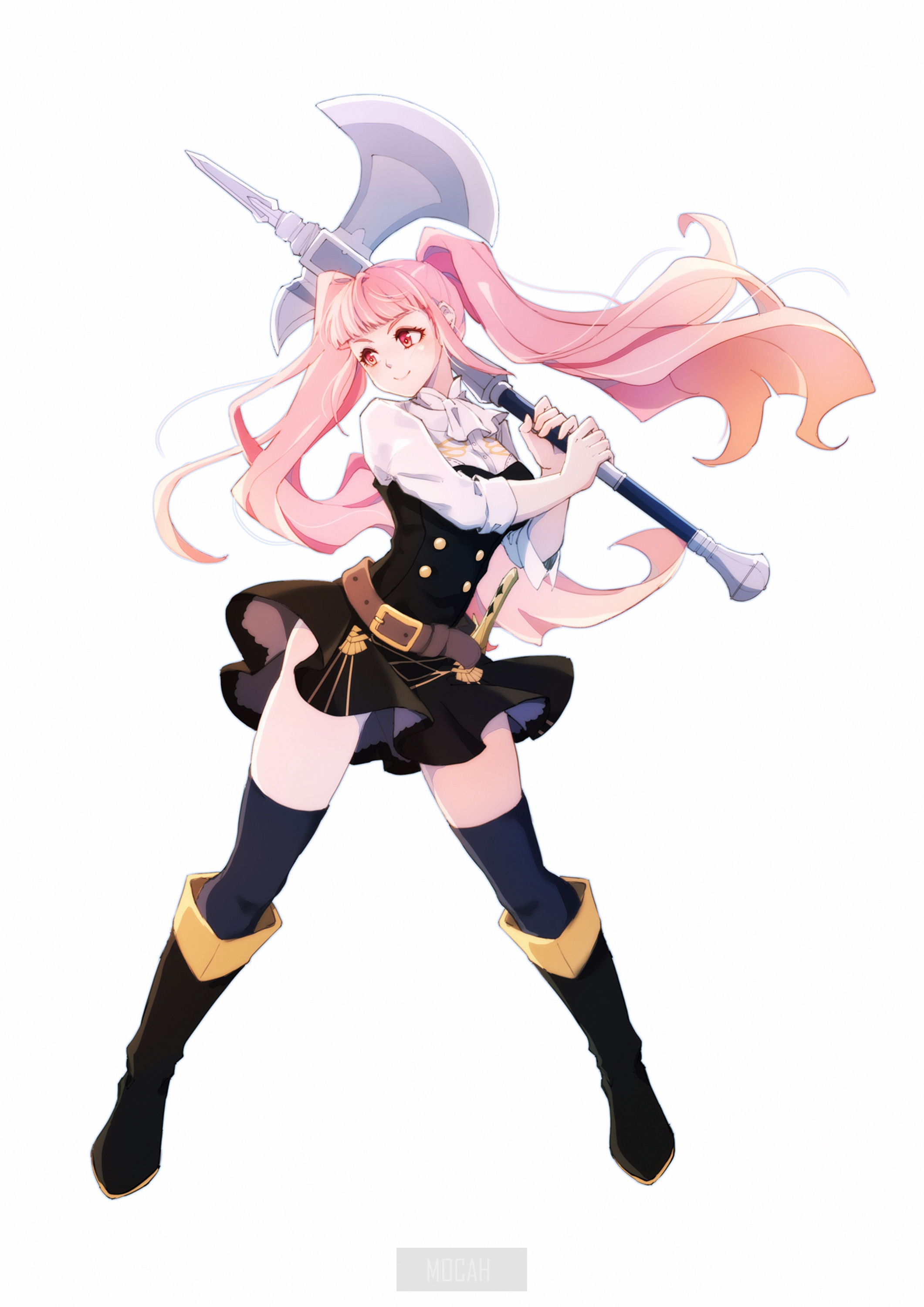 Hilda from Fire Emblem: Three Houses holding an axe HD Phone Wallpaper