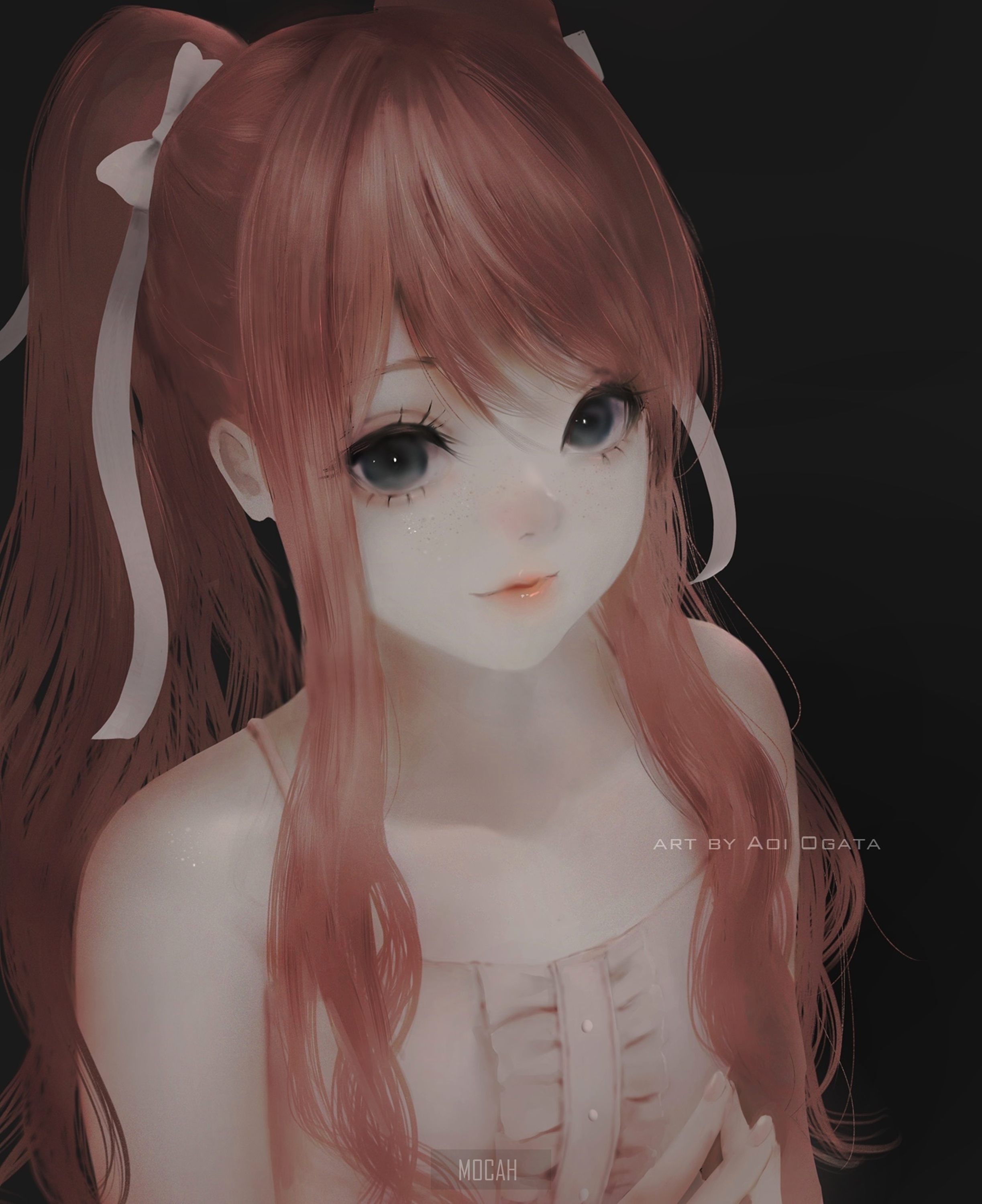 Anime girl with pink hair by Aoi Ogata HD Phone Wallpaper