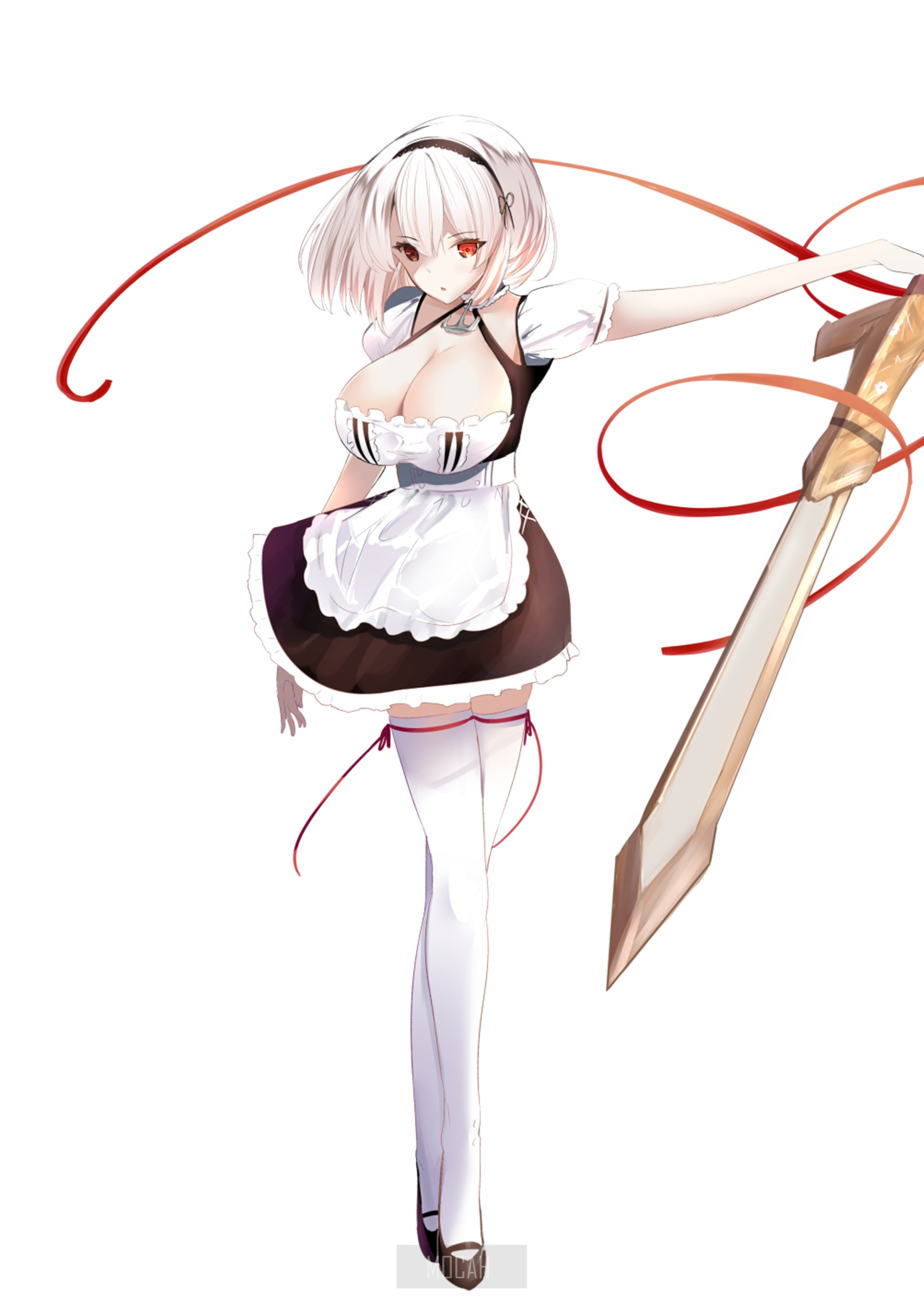 Sirius from Azur Lane holding a sword HD Phone Wallpaper