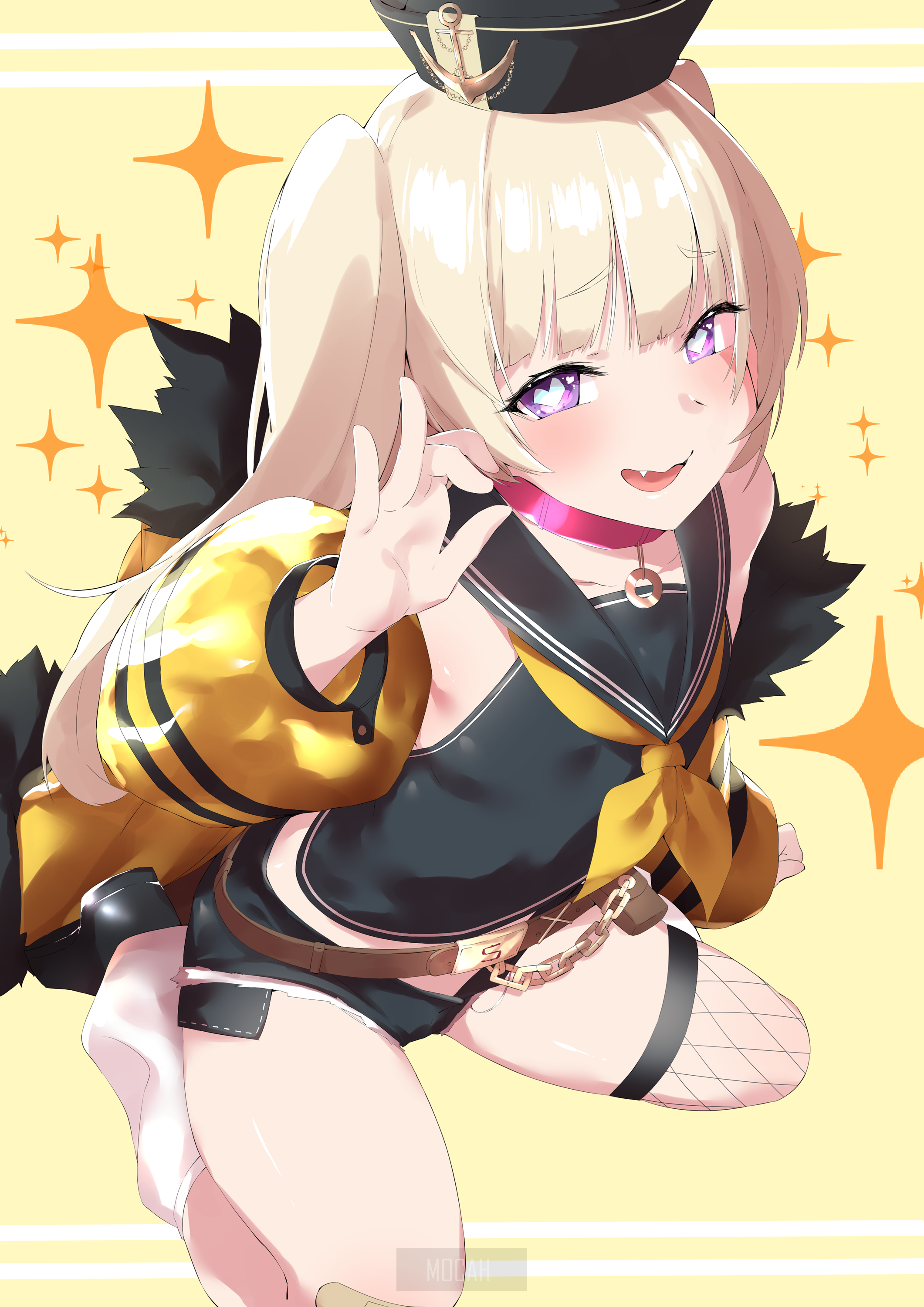 Anime girl with blonde pigtails in sailor outfit HD Phone Wallpaper