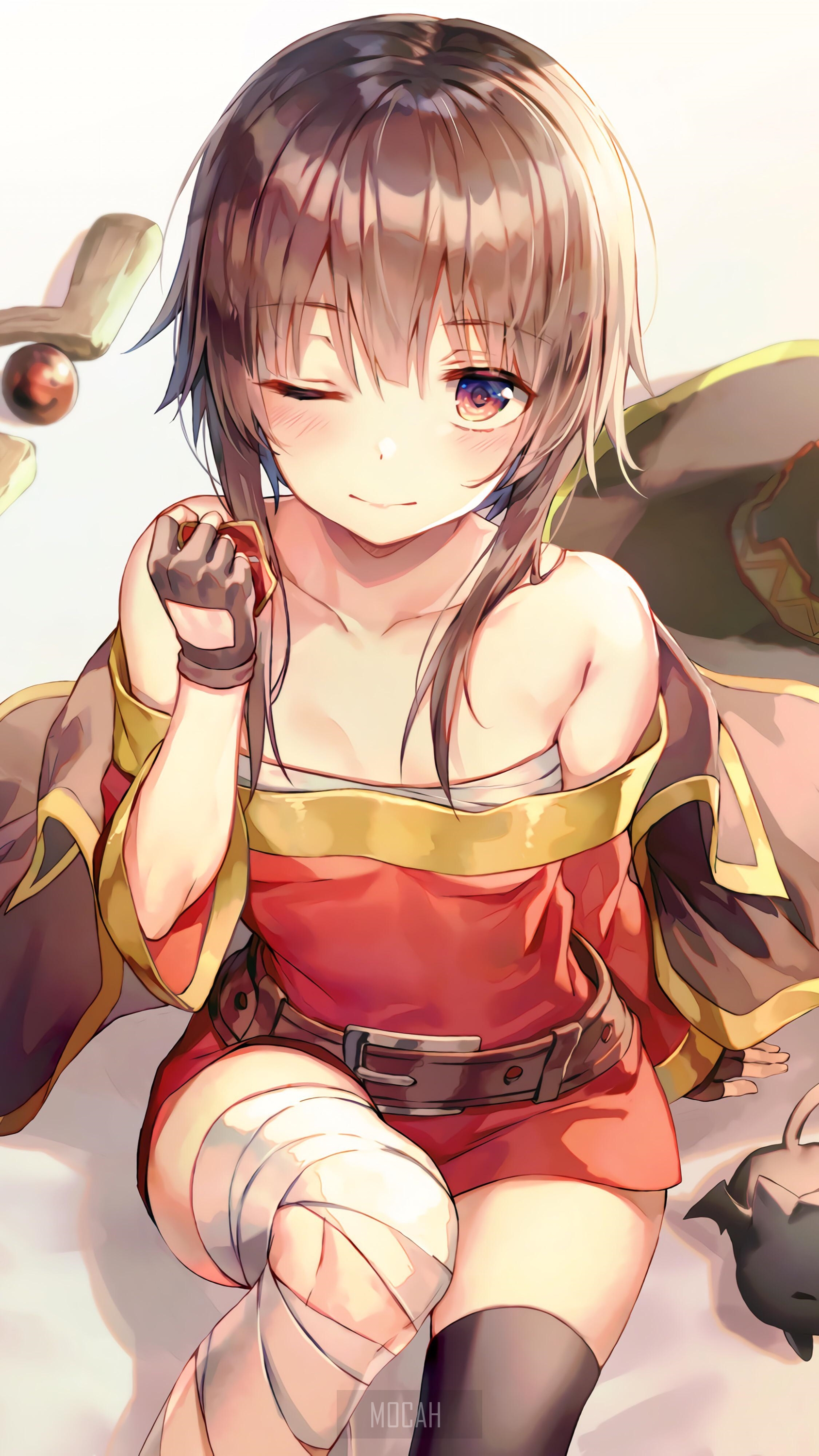 Megumin from KonoSuba winking HD Phone Wallpaper