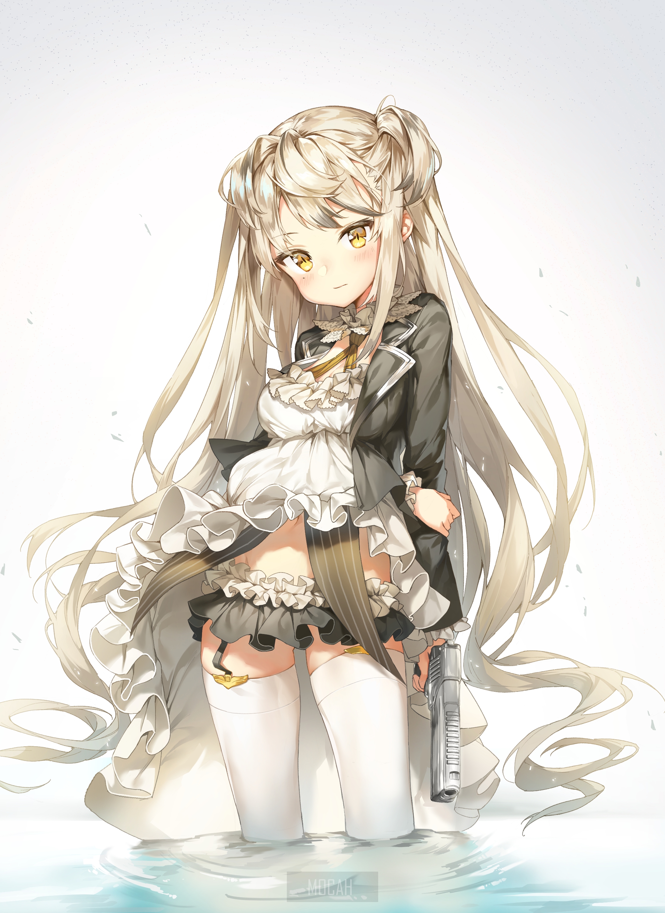 Anime girl with Desert Eagle from Girls Frontline HD Phone Wallpaper