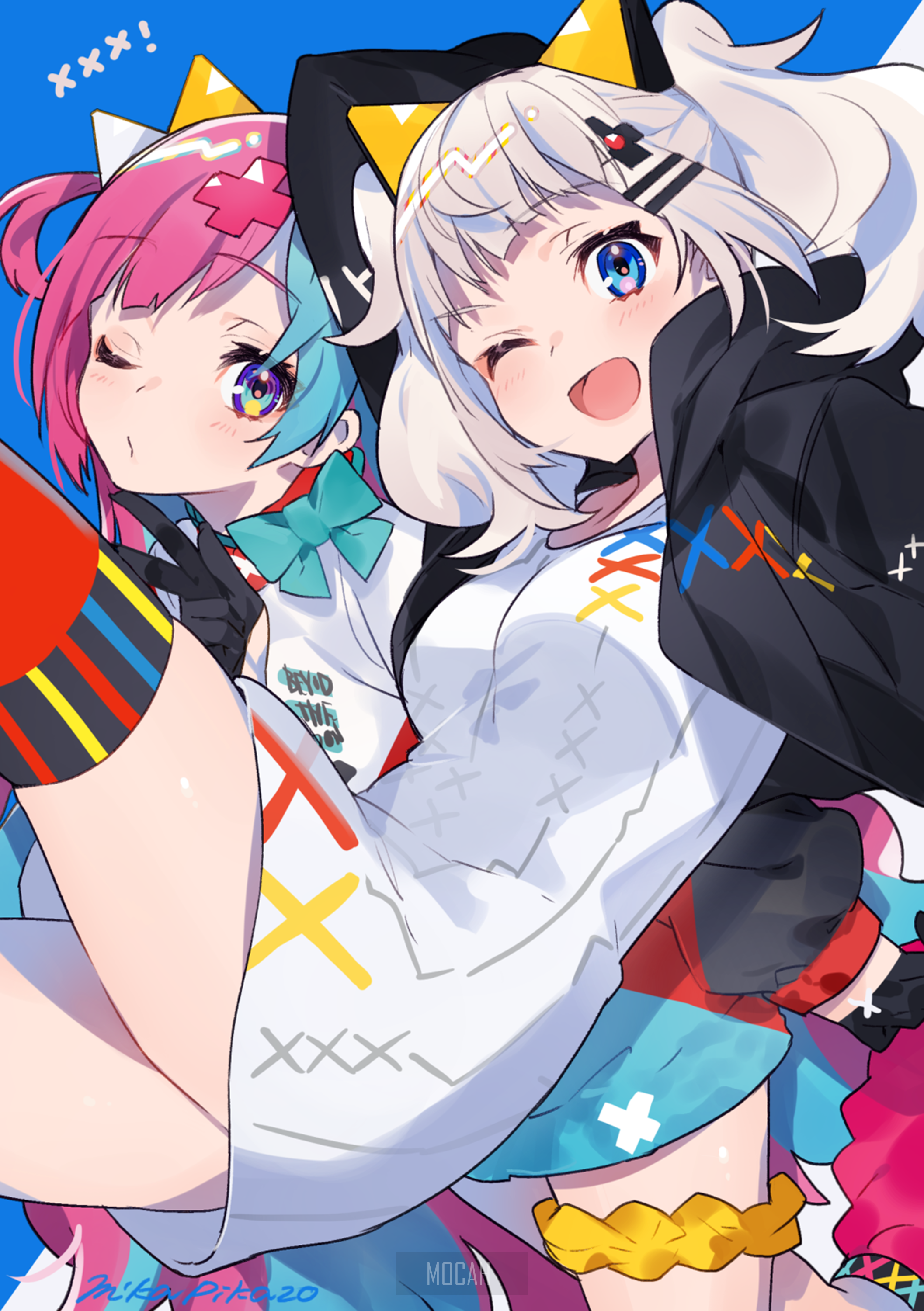 Mika Pikazo anime girls with Kaguya Luna HD Phone Wallpaper