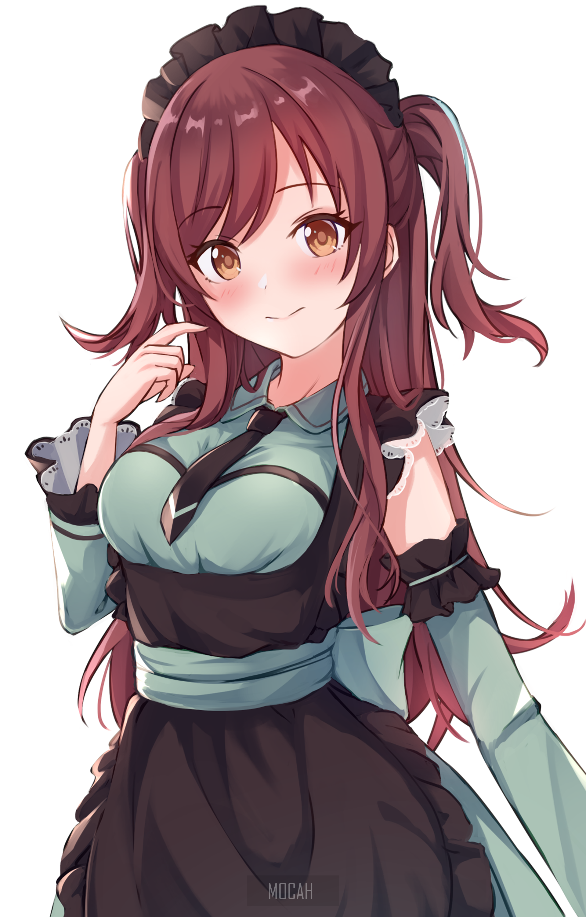 Anime girl in maid outfit HD Phone Wallpaper