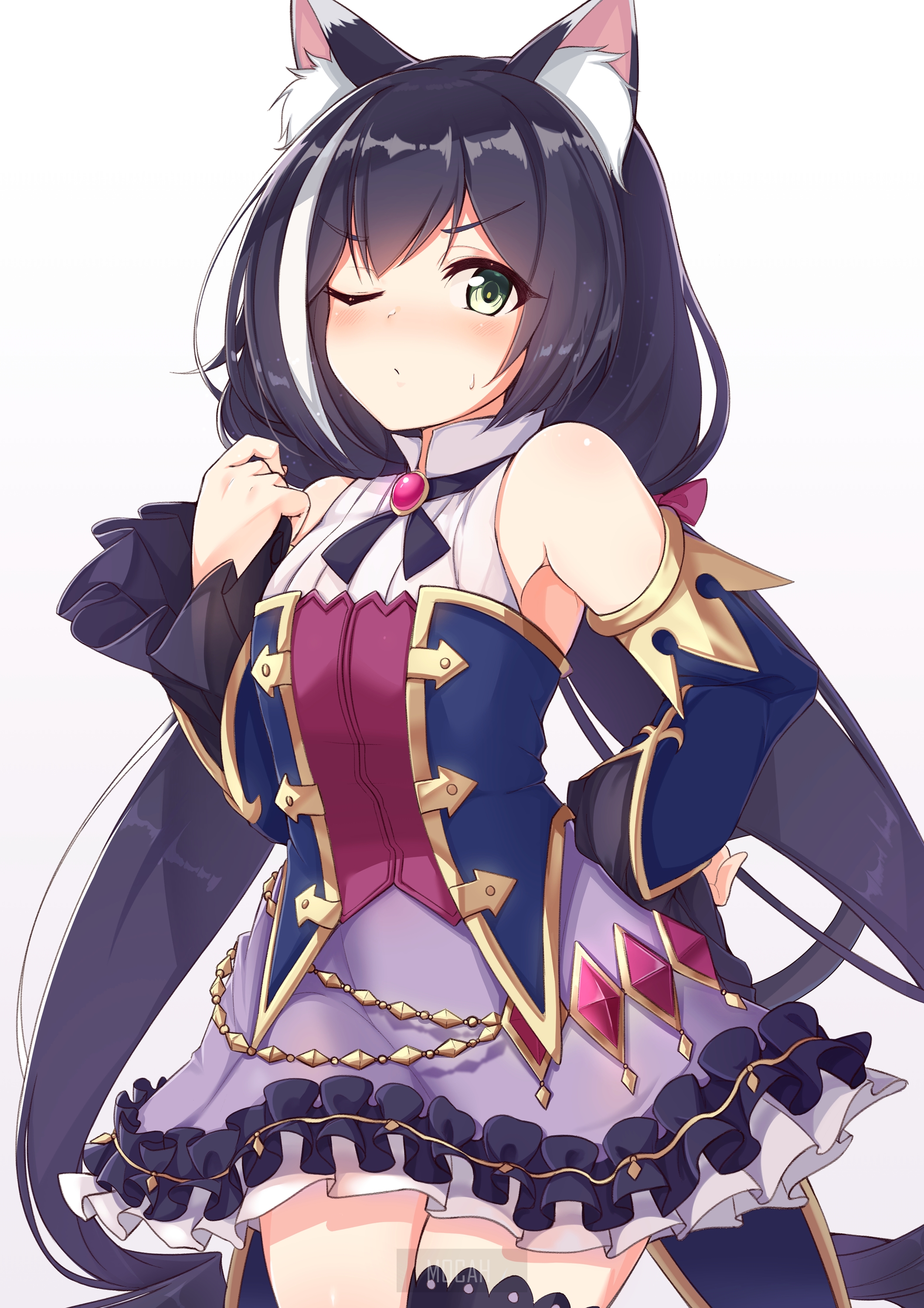 Anime girl with cat ears HD Phone Wallpaper