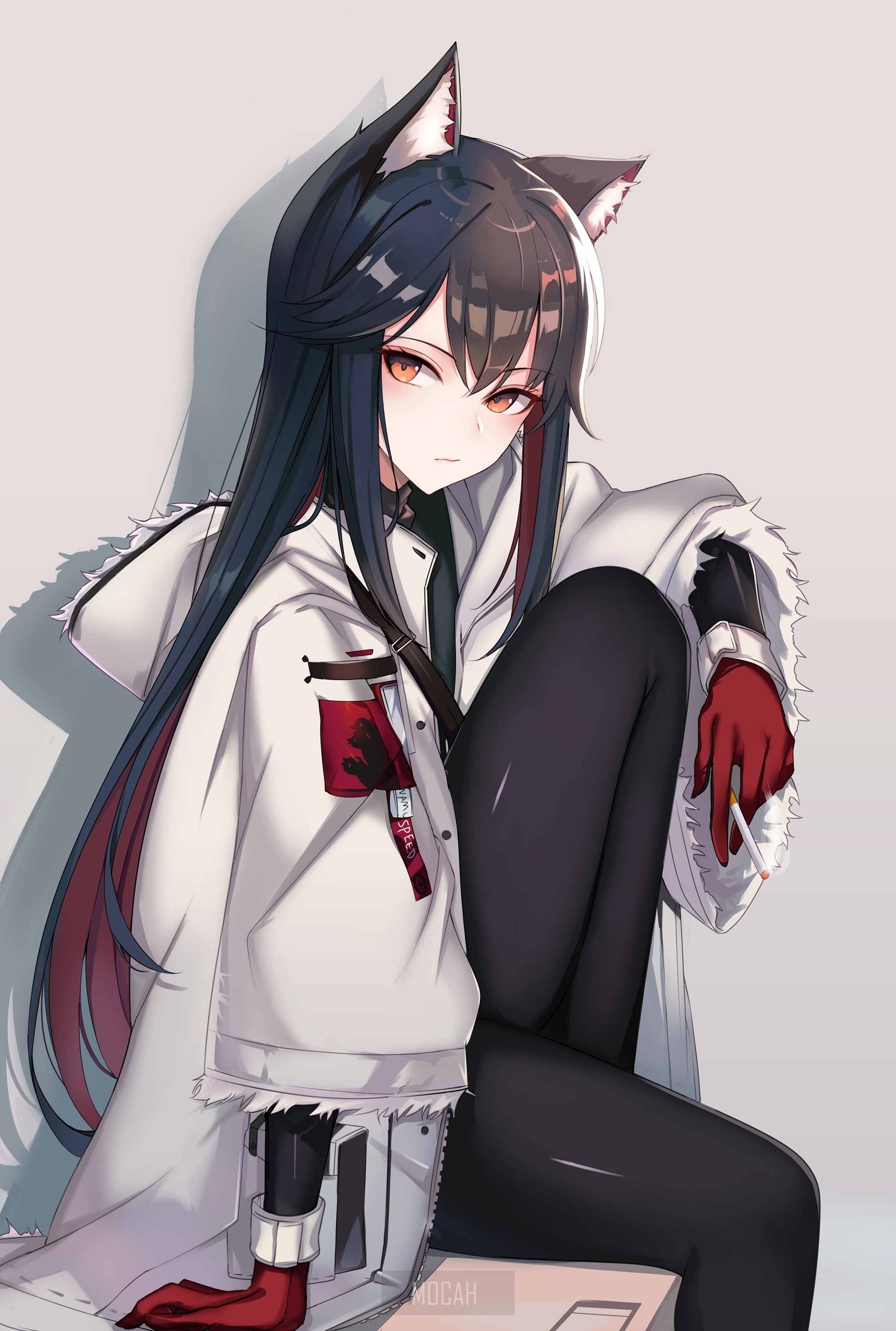 Texas from Arknights in Casual Outfit HD Phone Wallpaper