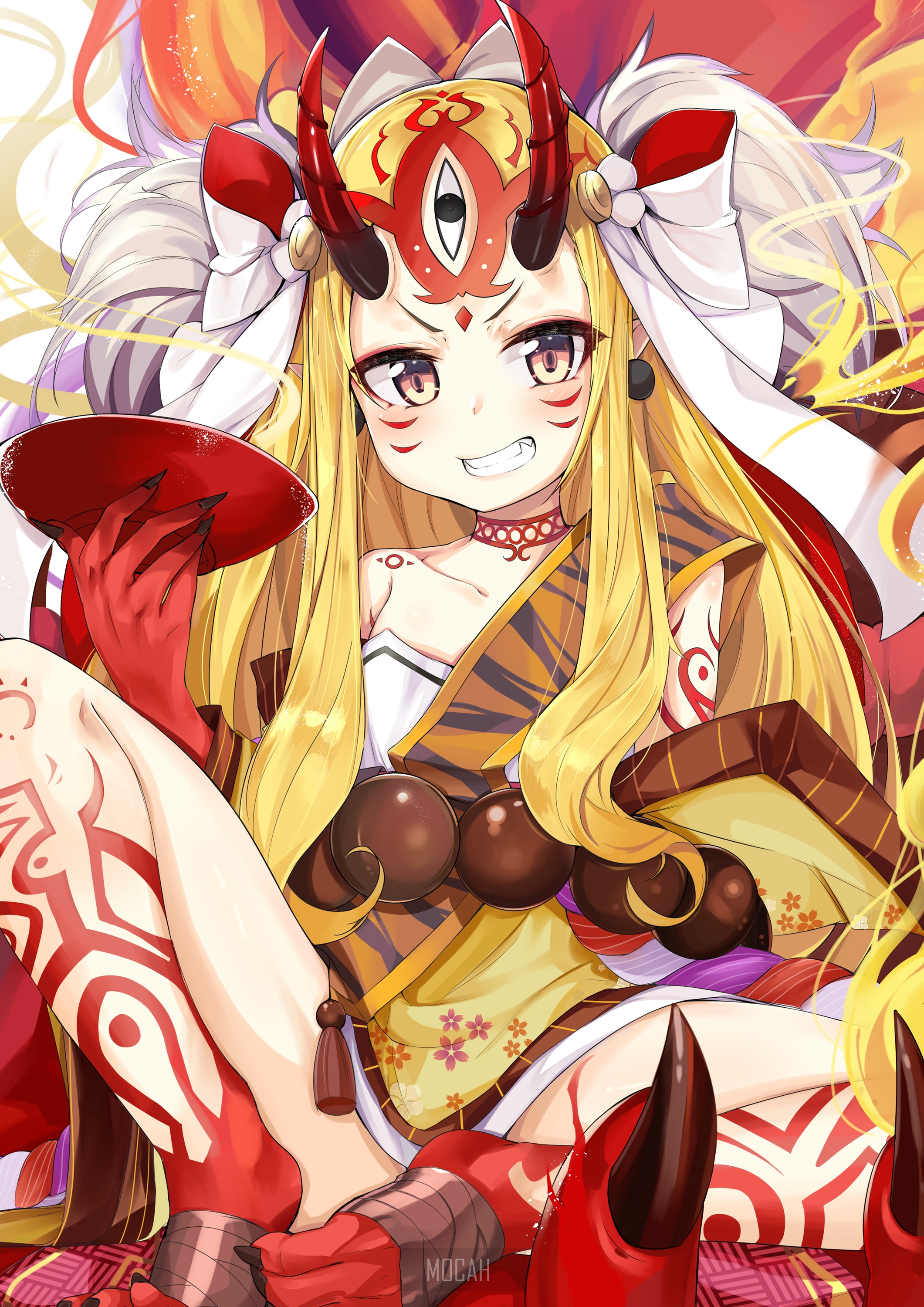 Fate Series Anime Girl with Horns HD Phone Wallpaper