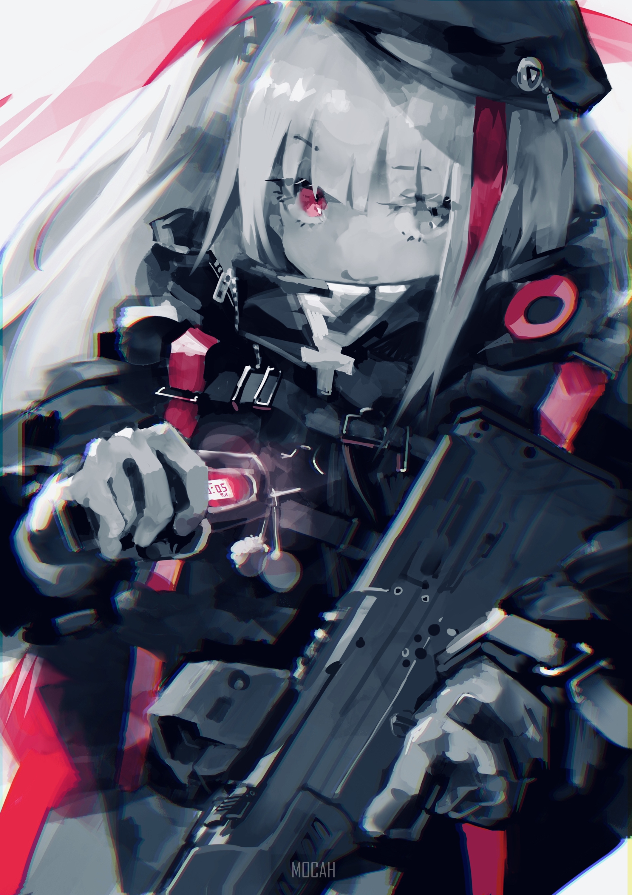 Anime girl with gun from Girls Frontline HD Phone Wallpaper