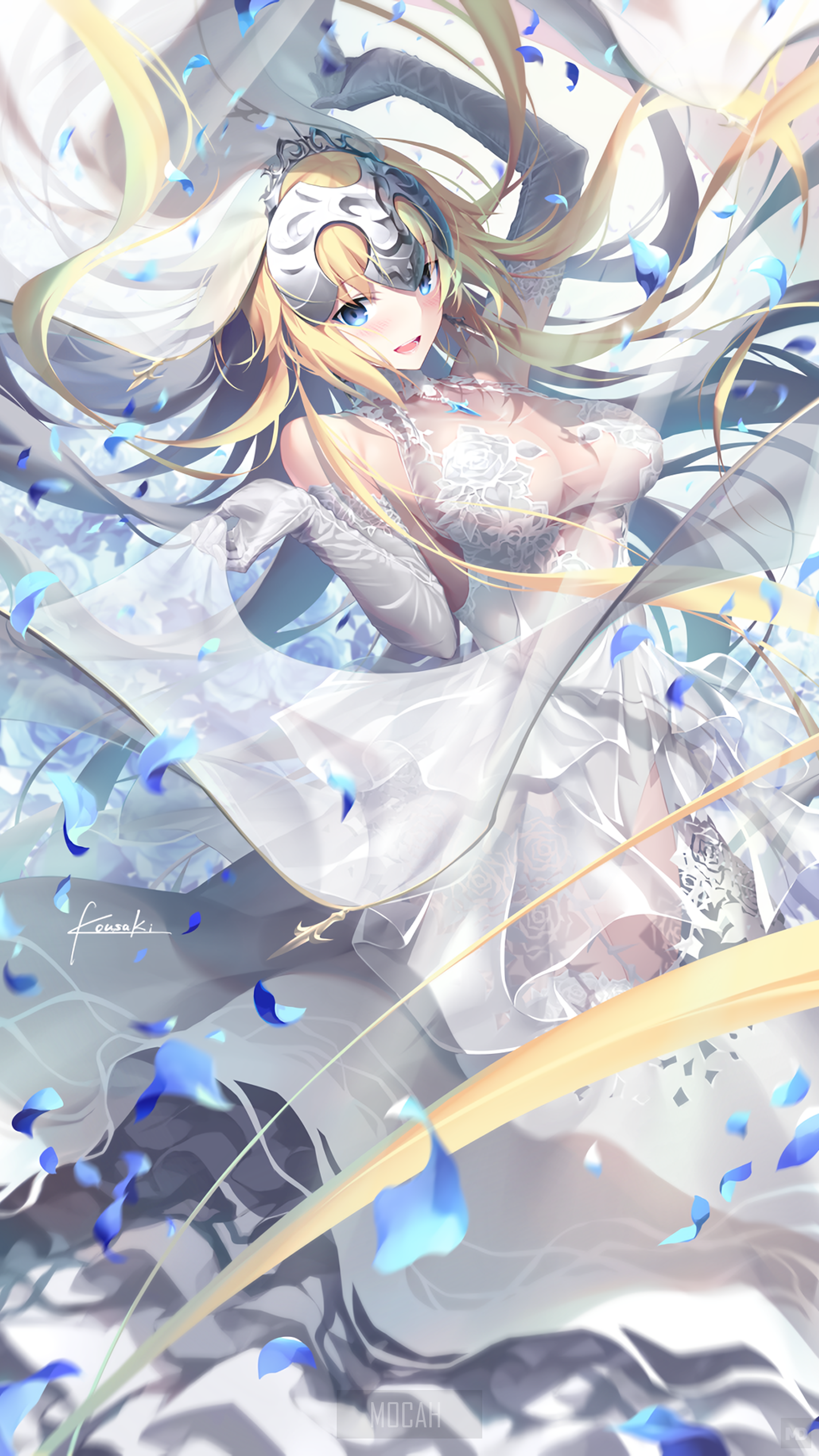 Jeanne d'Arc from Fate/Grand Order in a wedding dress HD Phone Wallpaper