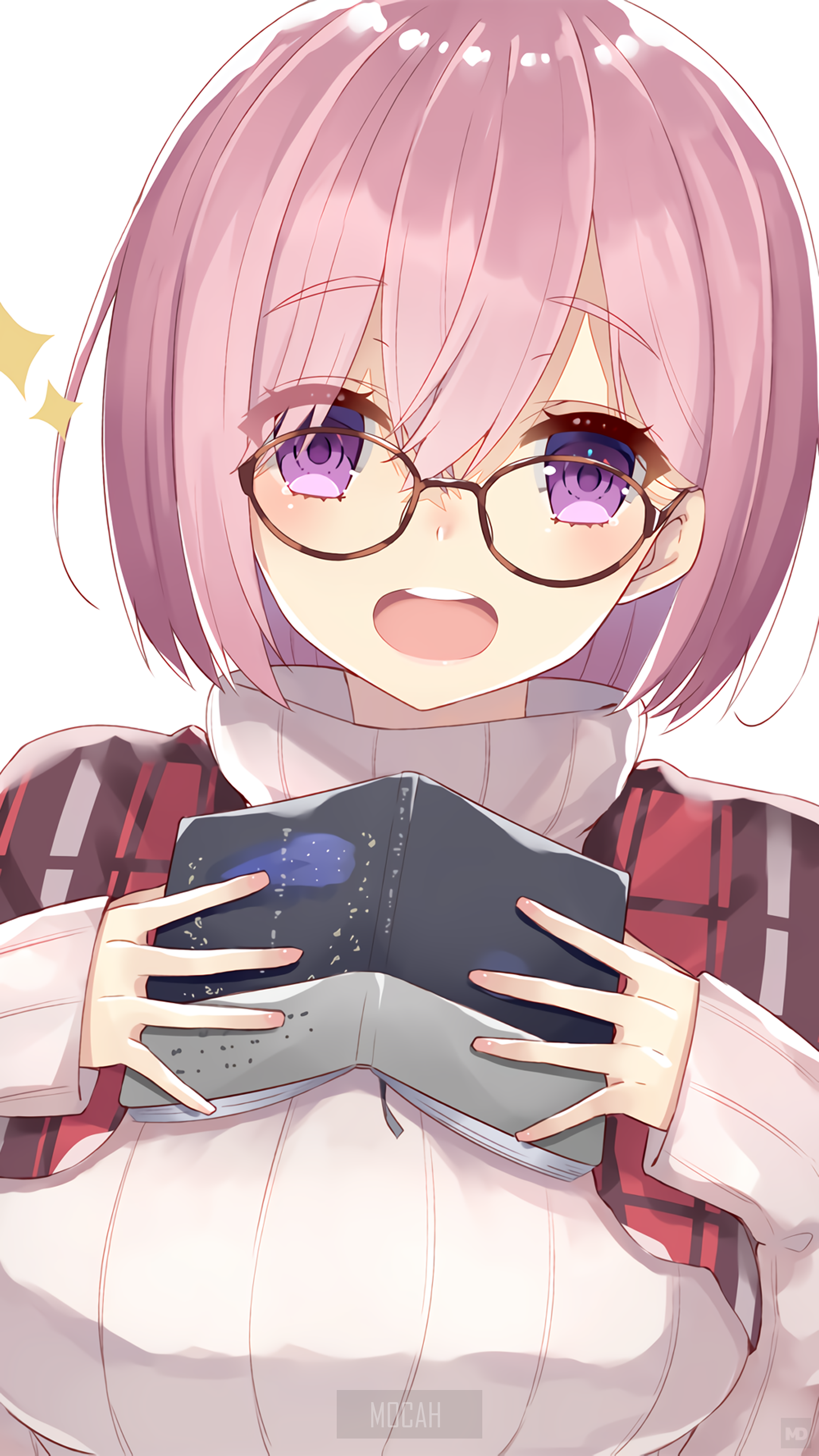 Mash Kyrielight from Fate/Grand Order holding a book HD Phone Wallpaper