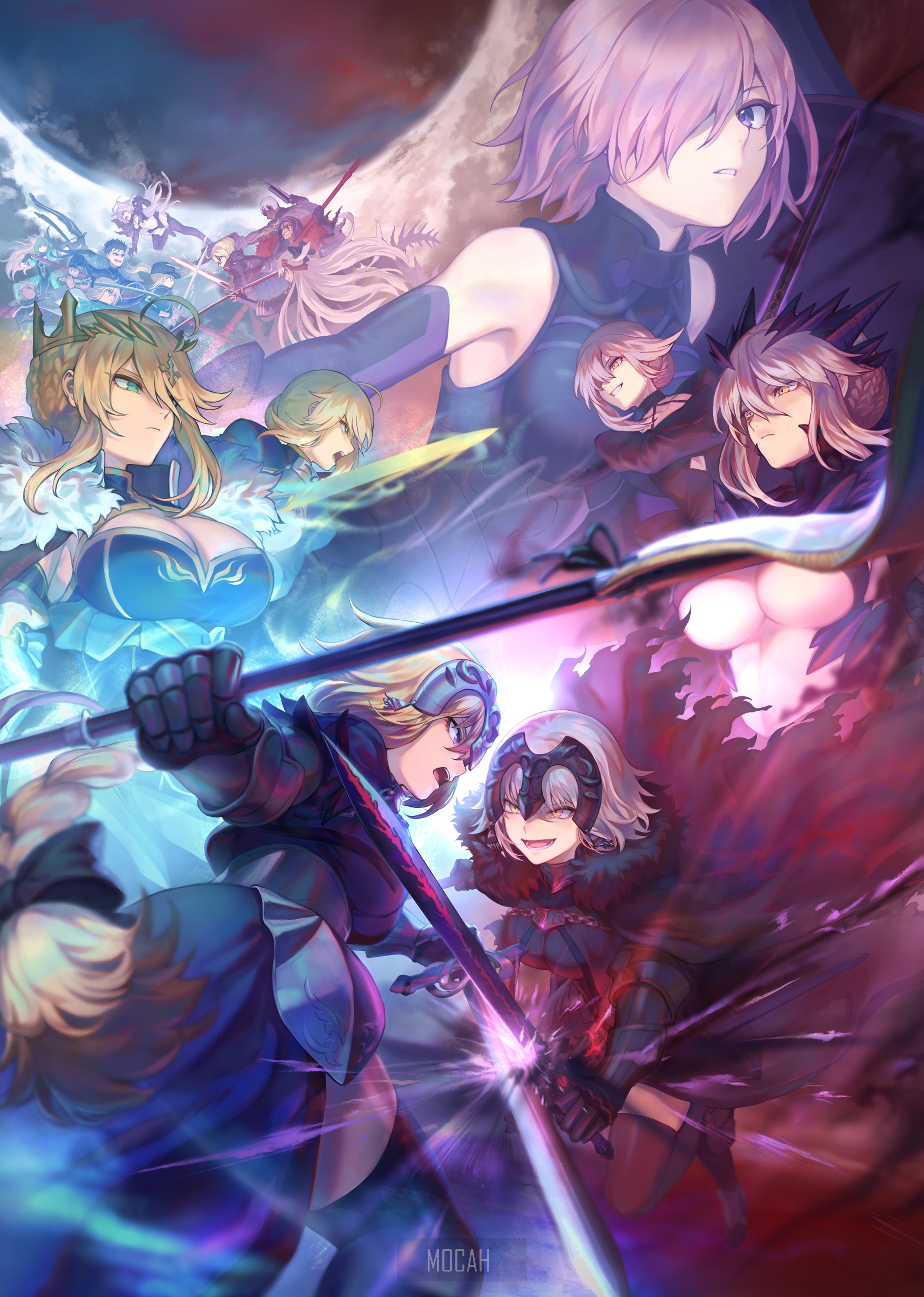 Jeanne d'Arc and Jalter from Fate/Grand Order HD Phone Wallpaper