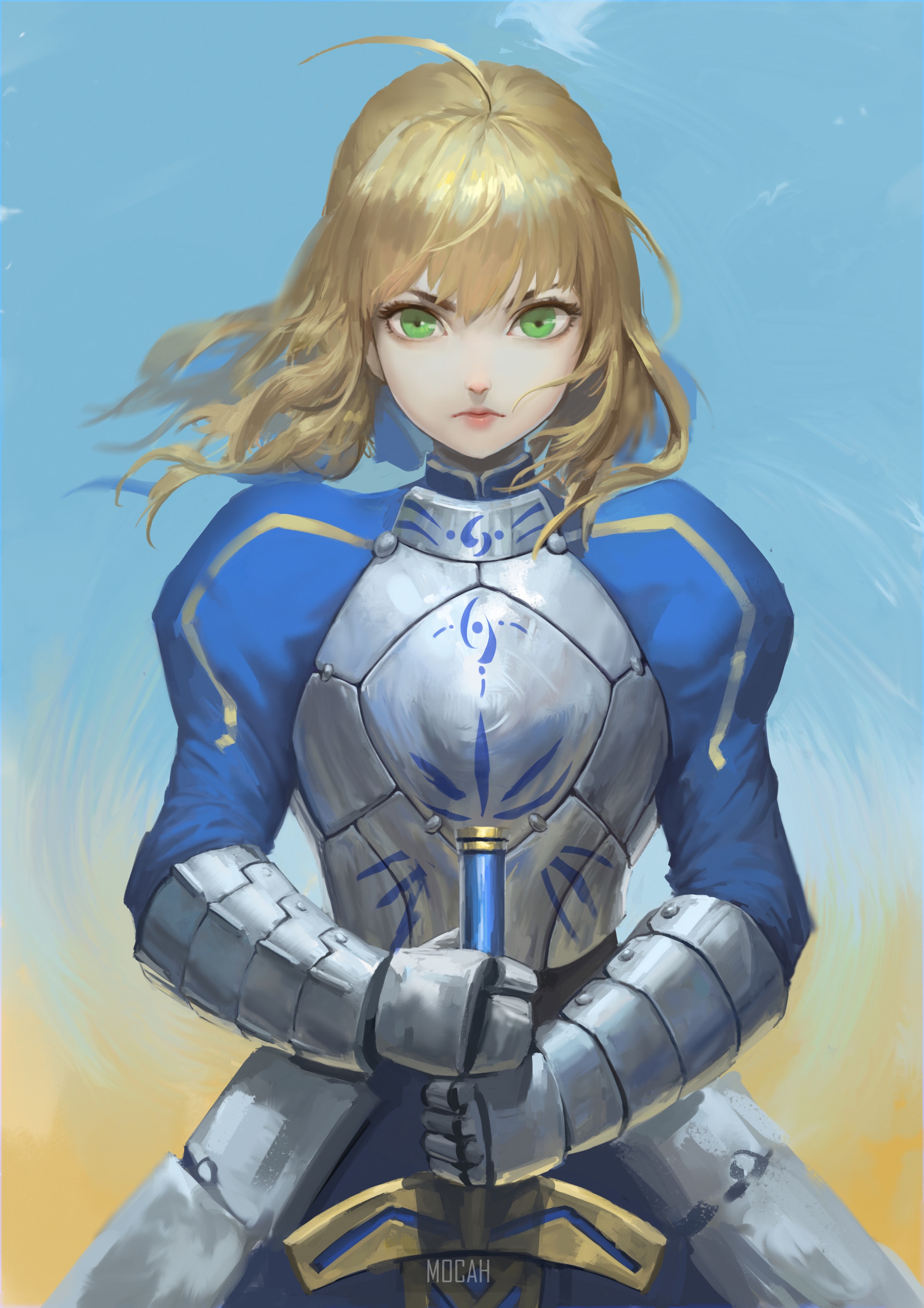 Saber Arturia Pendragon from Fate Series HD Phone Wallpaper