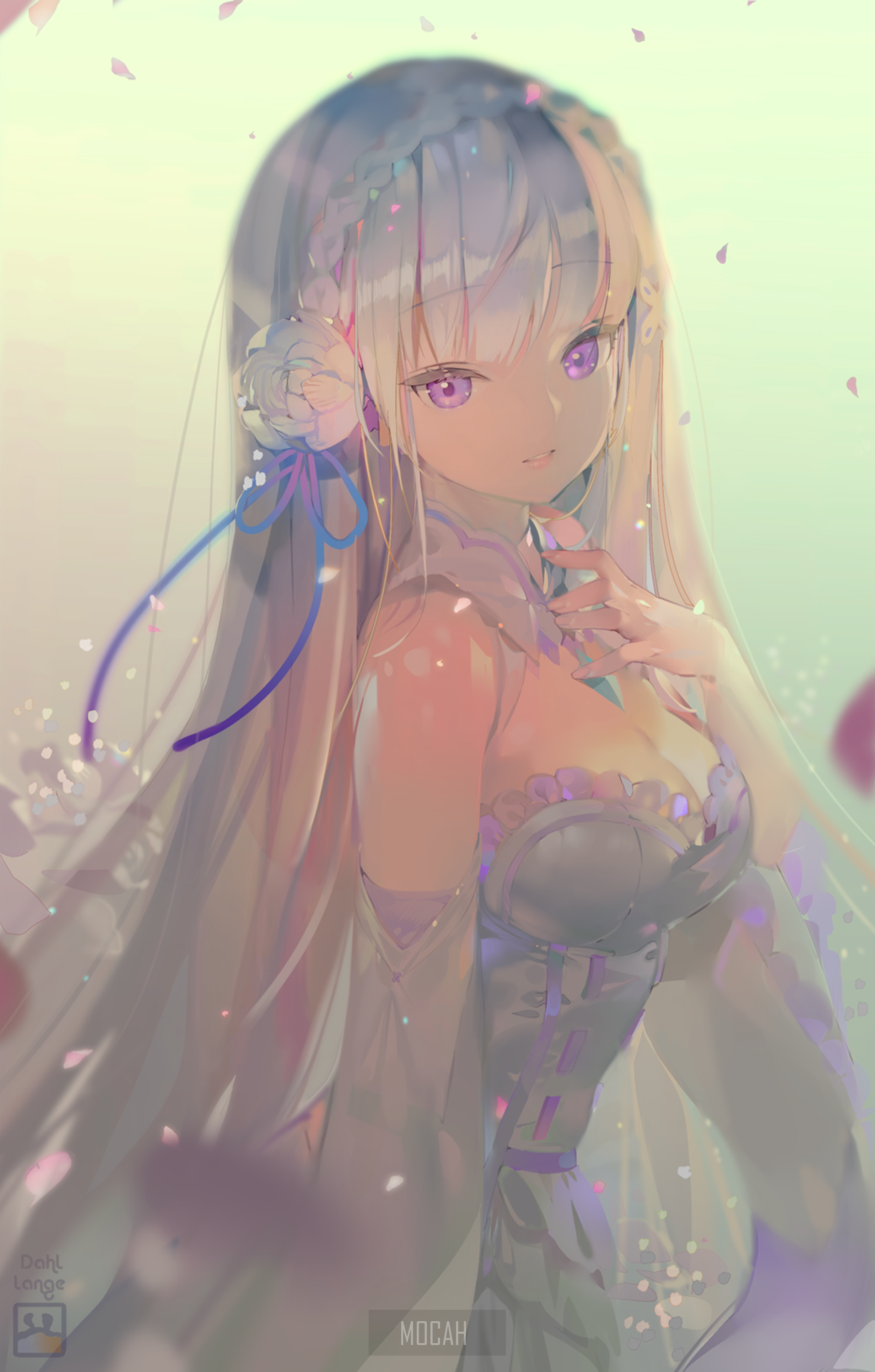 Emilia from Re:Zero HD Phone Wallpaper