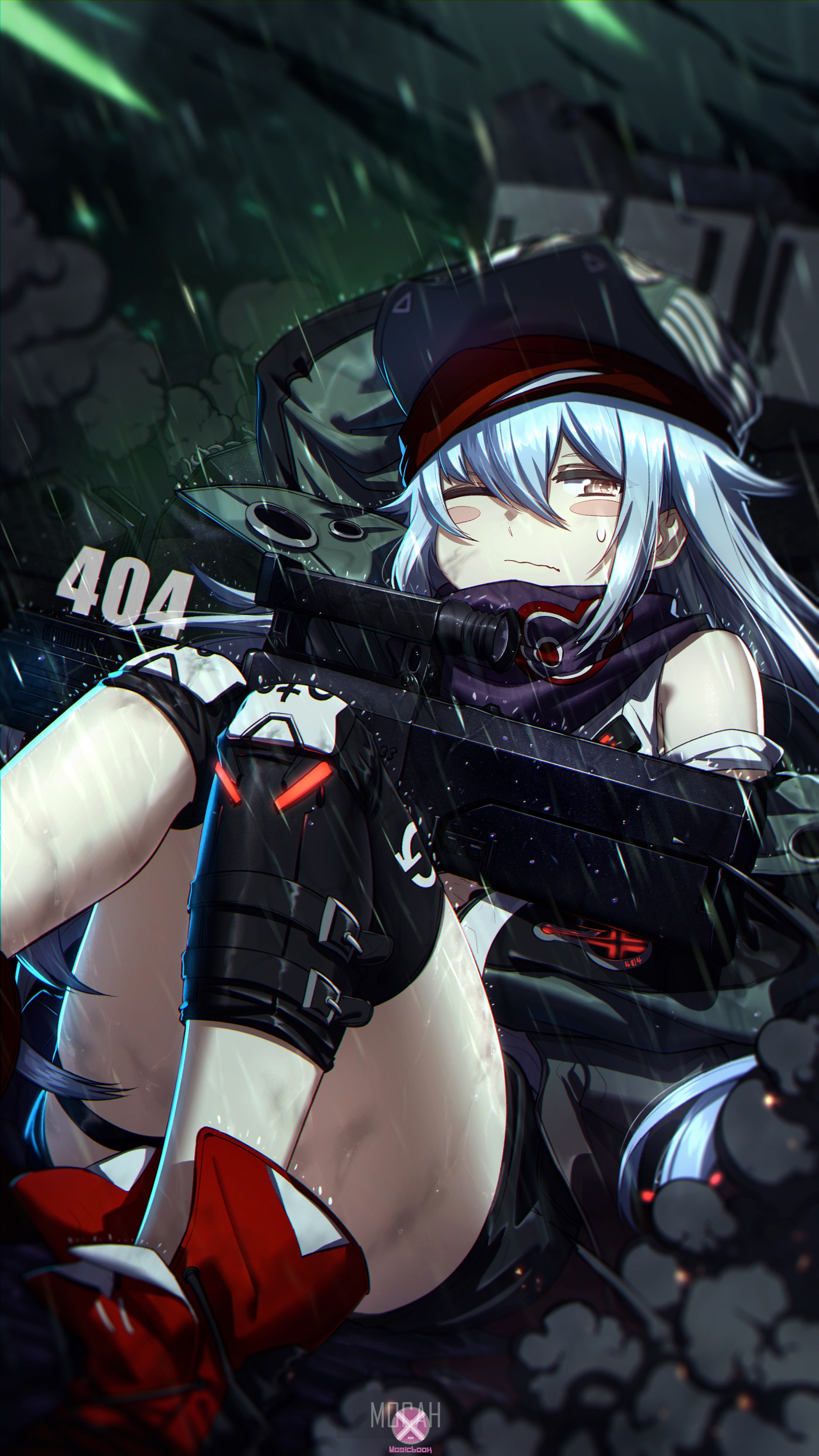 G11 from Girls Frontline in the rain HD Phone Wallpaper