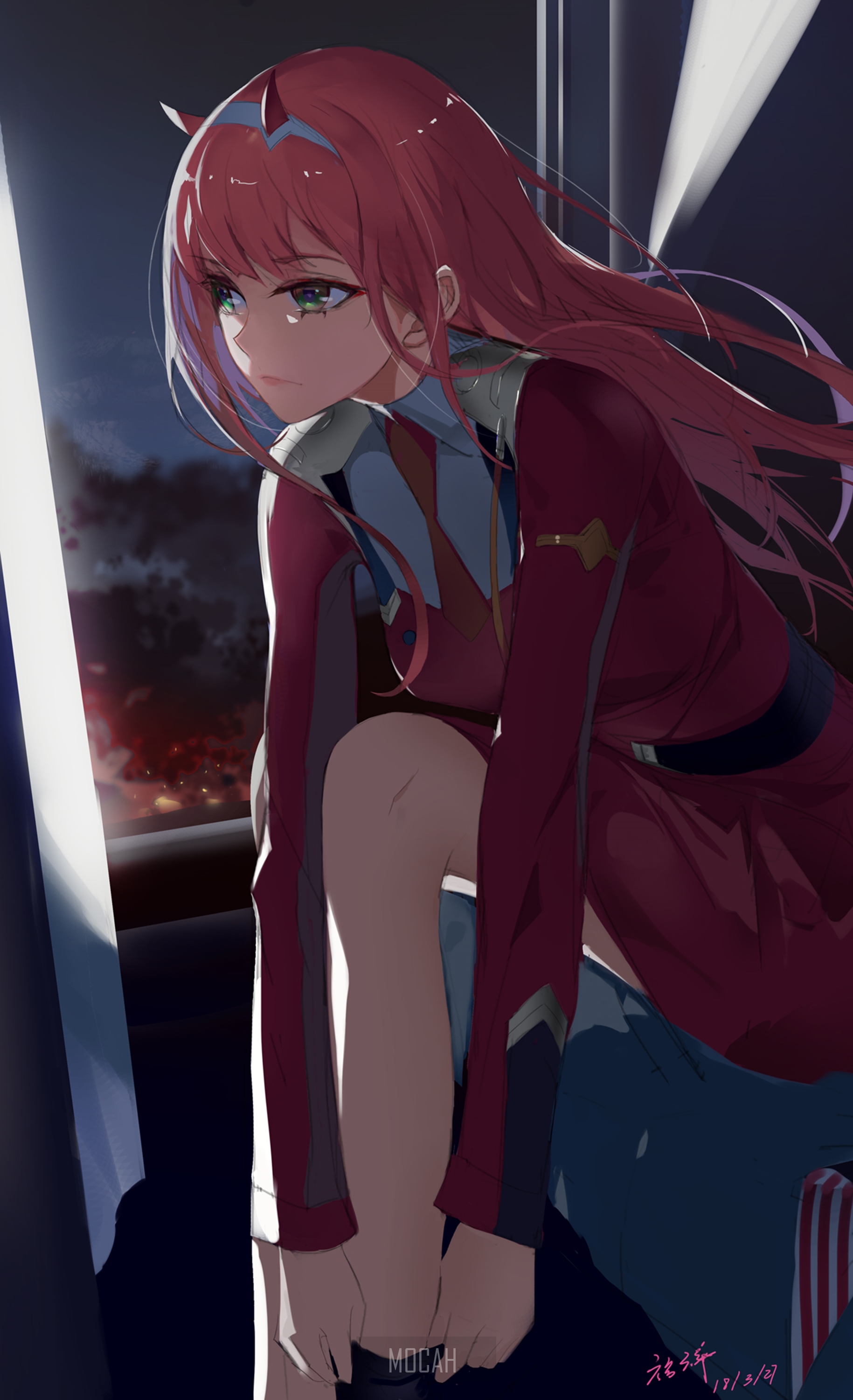 Zero Two from Darling in the FranXX HD Phone Wallpaper