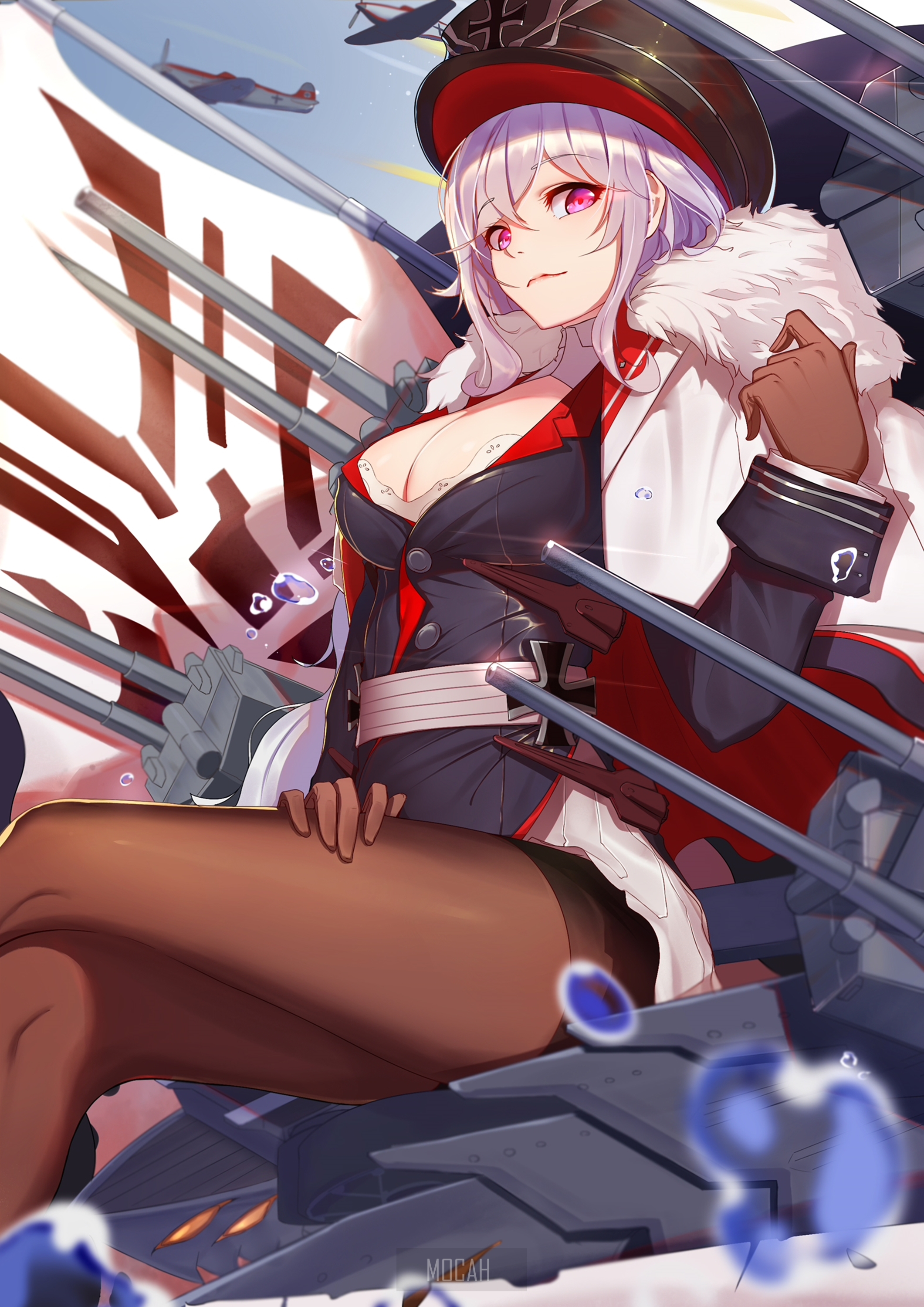 Graf Zeppelin from Azur Lane with planes HD Phone Wallpaper