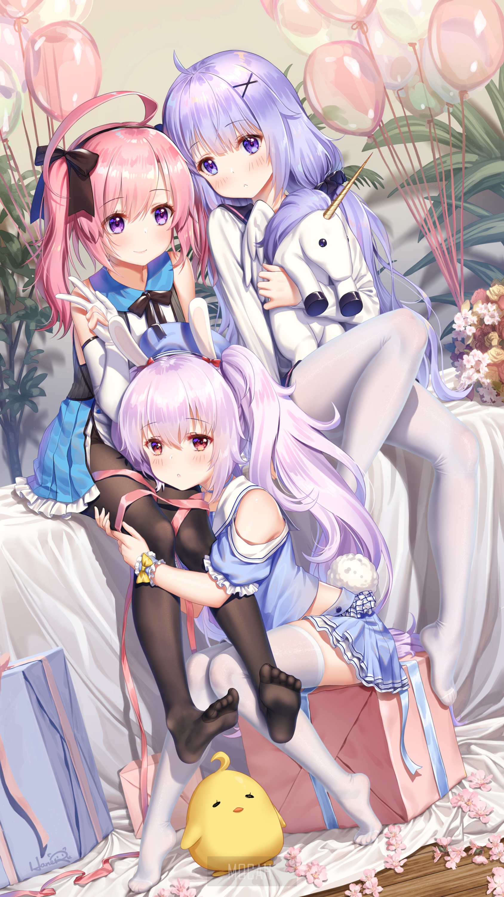 Azur Lane Girls Unicorn, Laffey, Saratoga HD Phone Wallpaper