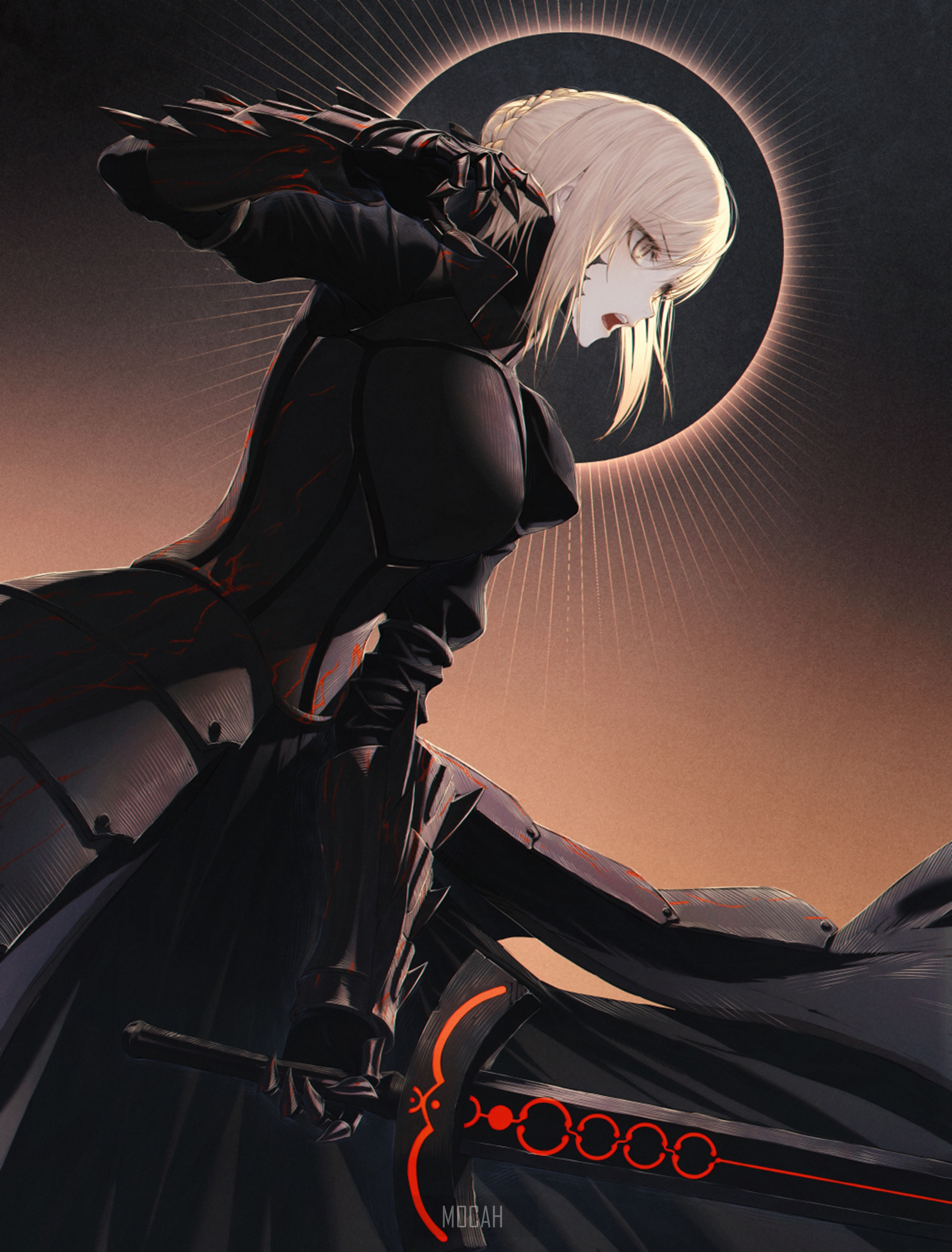Saber Alter from Fate/Grand Order with sword HD Phone Wallpaper