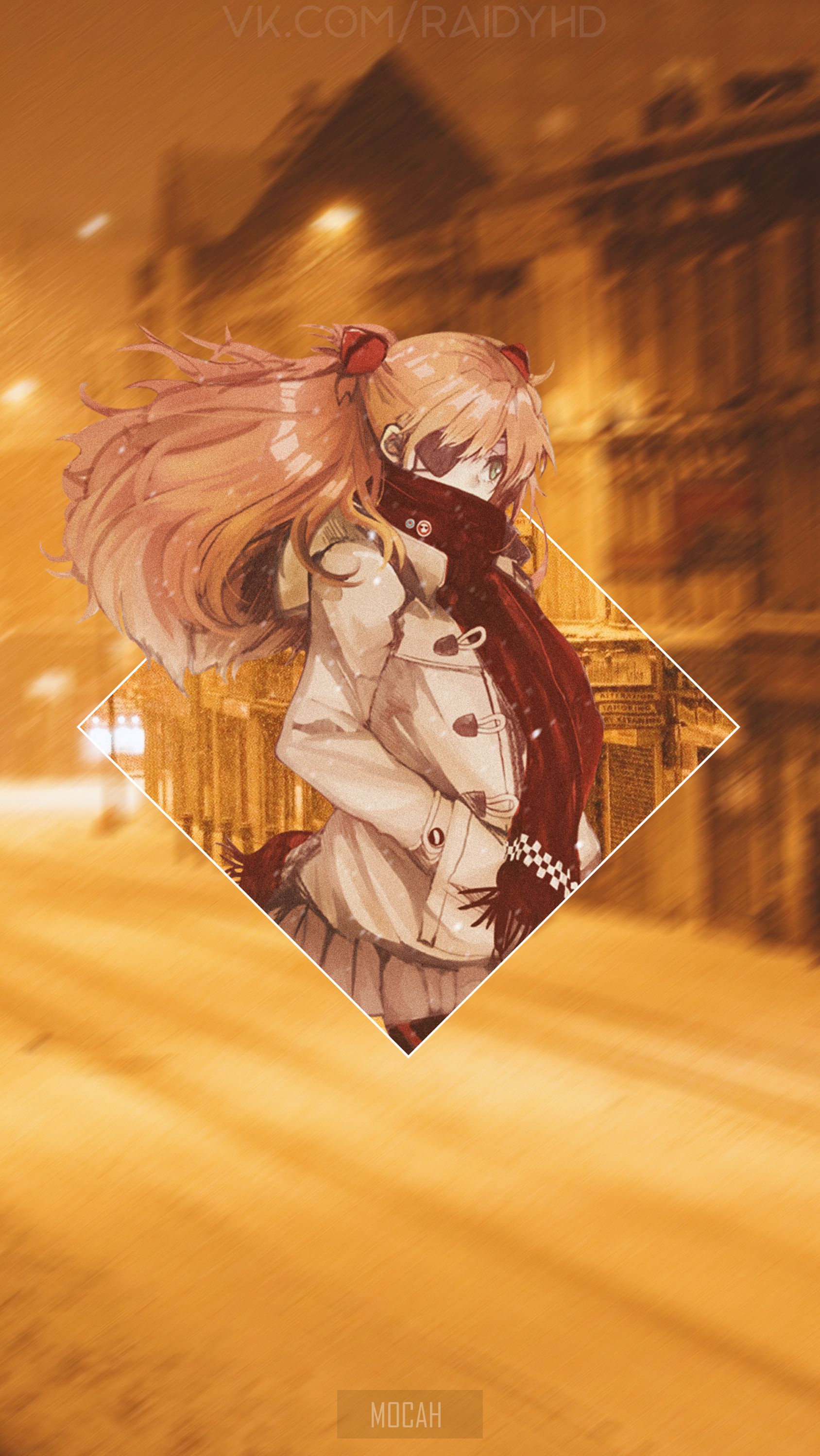 Asuka Langley Soryu from Neon Genesis Evangelion in winter HD Phone Wallpaper