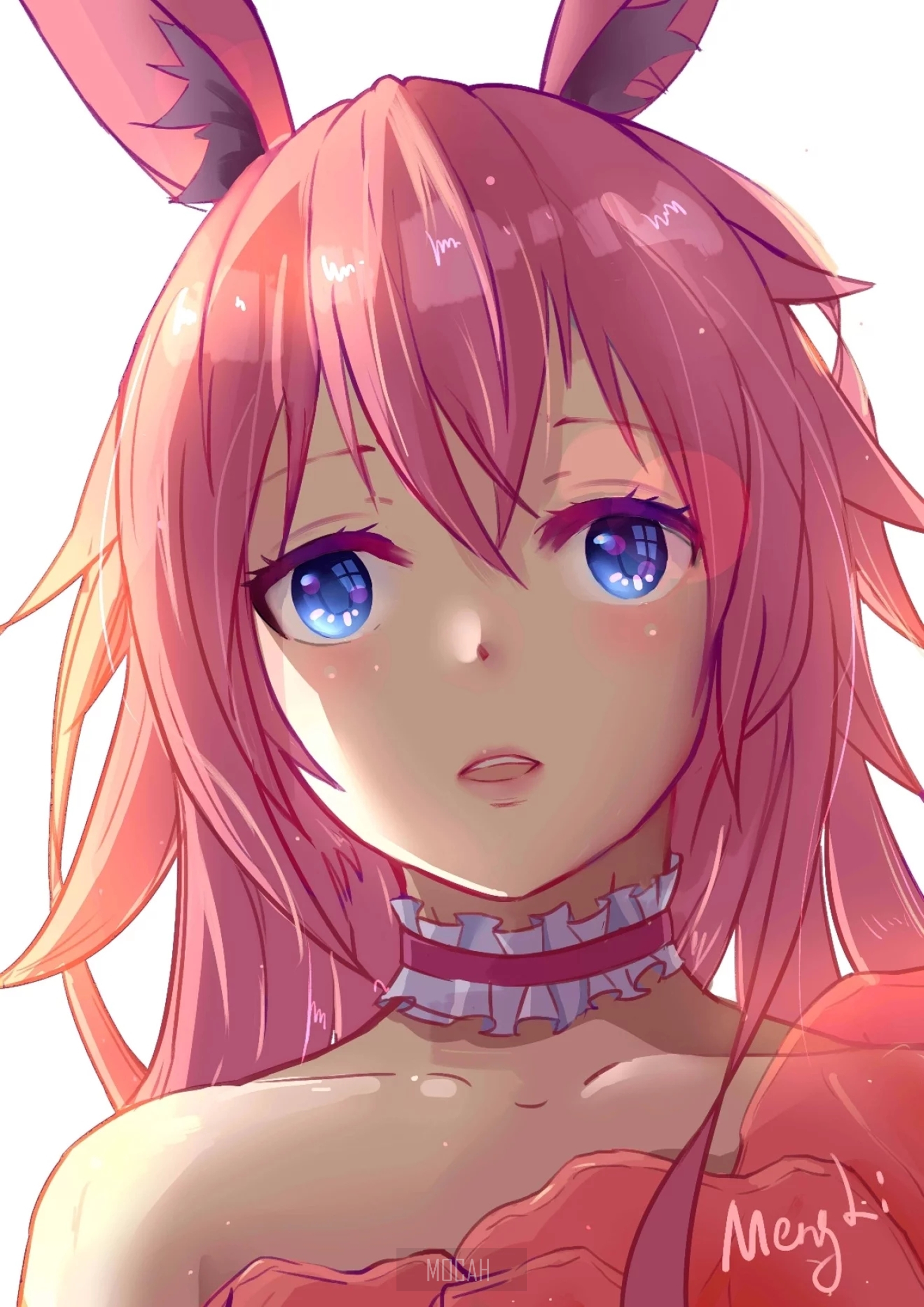 Anime girl with pink hair and blue eyes from Honkai Impact 3rd HD Phone Wallpaper