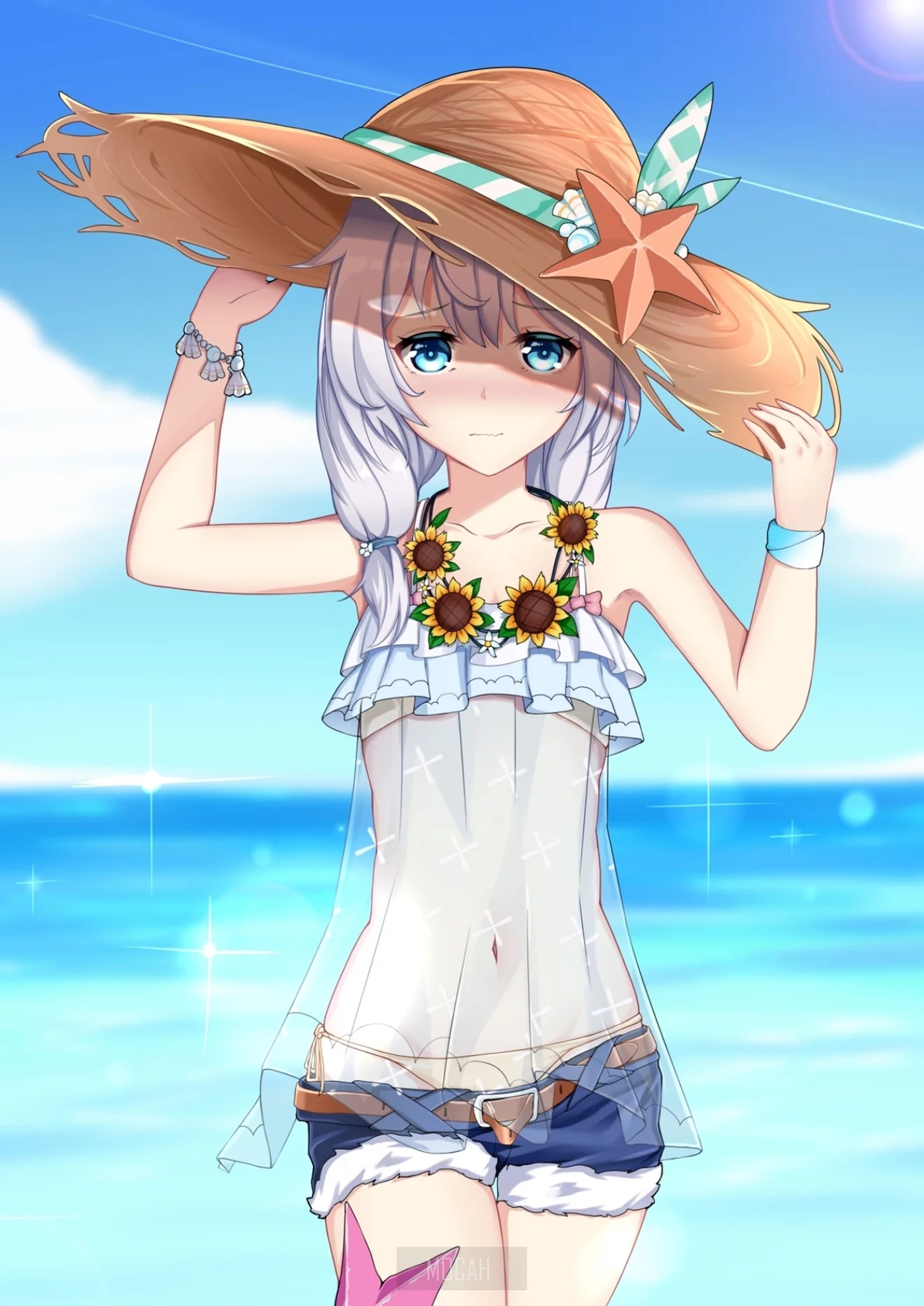 Kiana Kaslana from Honkai Impact 3rd at the beach HD Phone Wallpaper