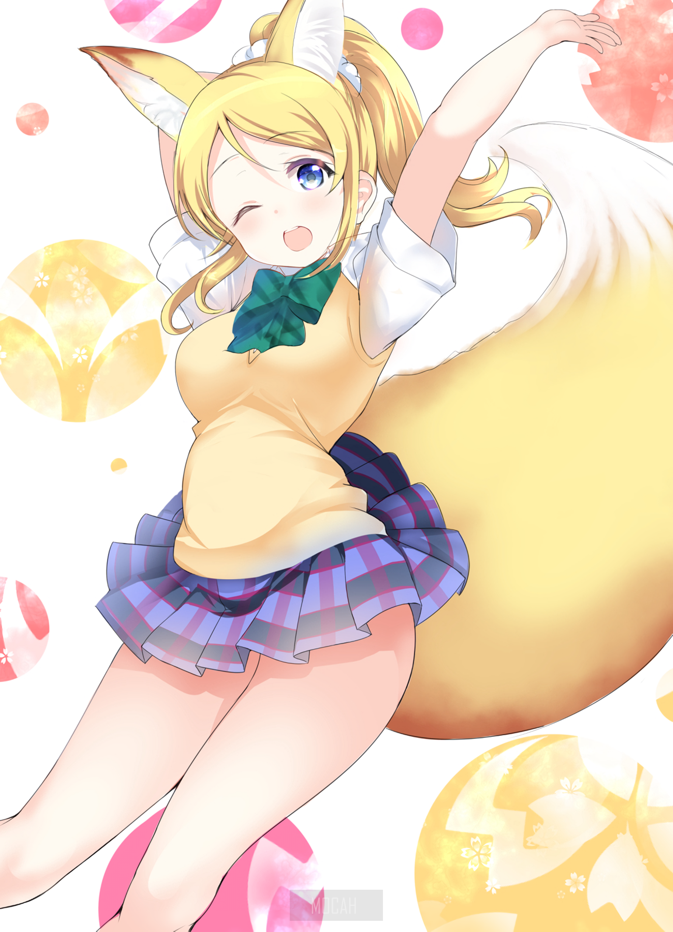 Fox Girl from Love Live! in School Uniform HD Phone Wallpaper